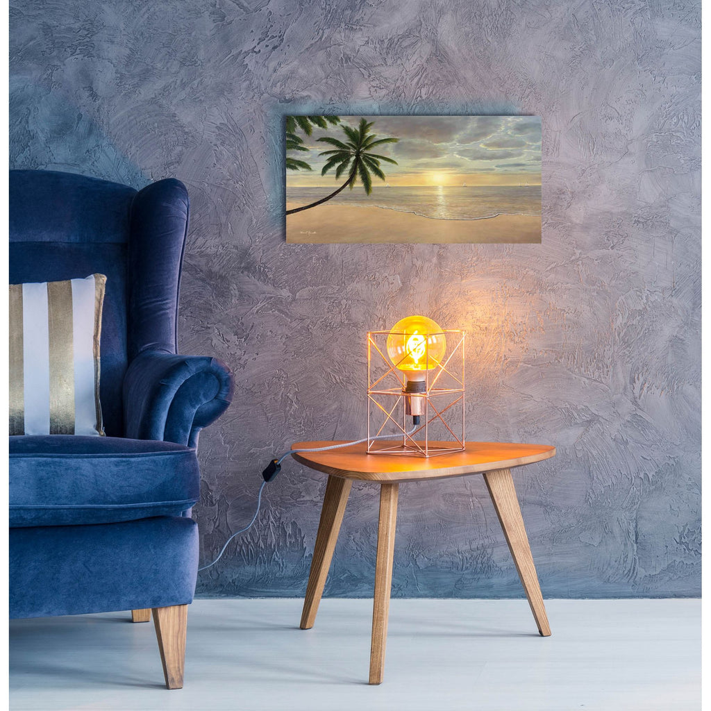 Epic Art ' Beach Bliss' by Diane Romanello, Acrylic Glass Wall Art,24x12