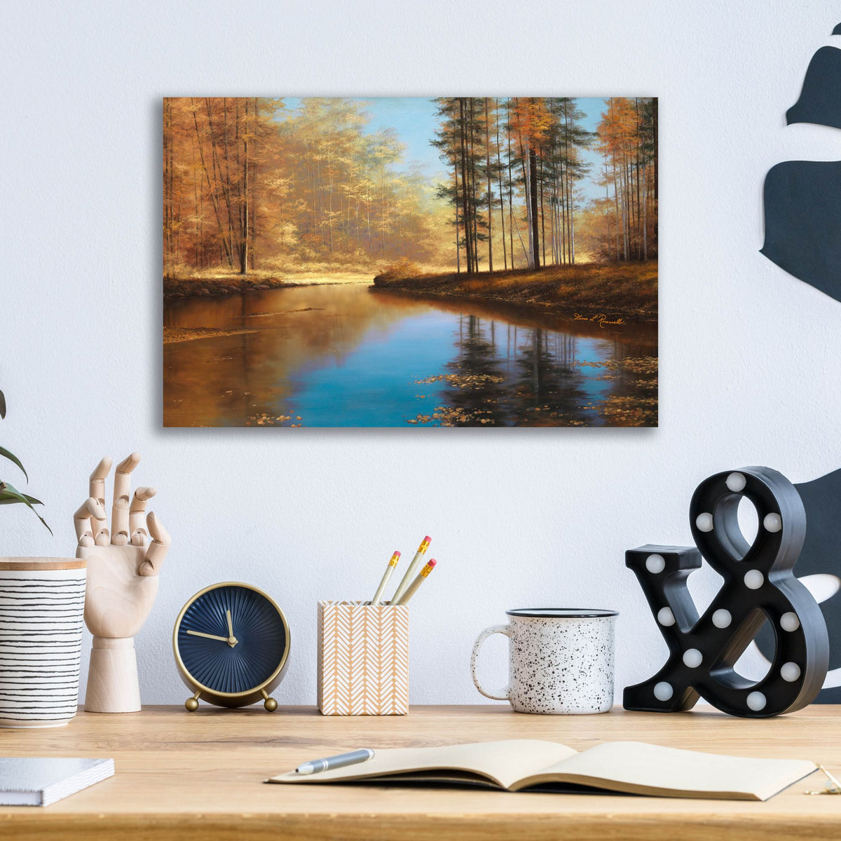 Epic Art ' Autumn Creek' by Diane Romanello, Acrylic Glass Wall Art,16x12