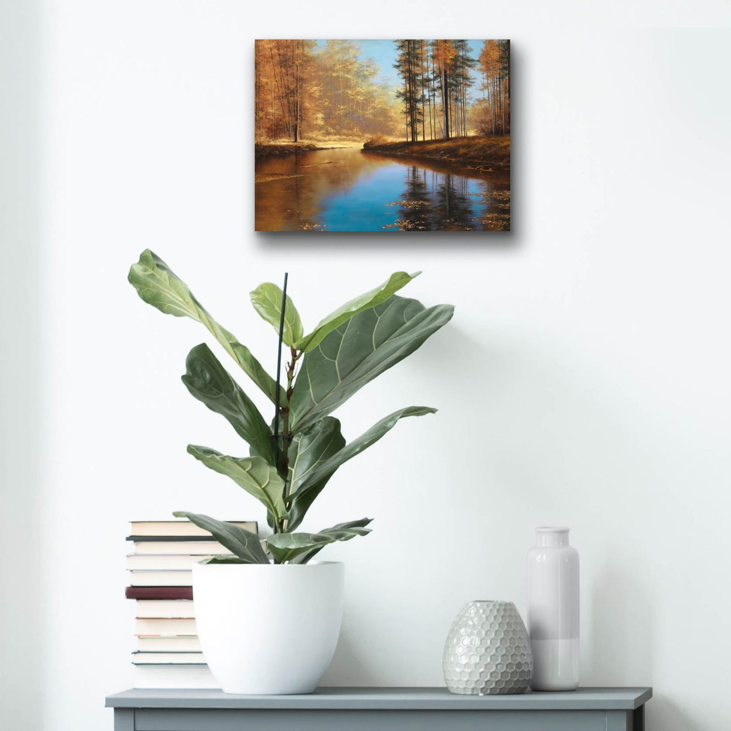 Epic Art ' Autumn Creek' by Diane Romanello, Acrylic Glass Wall Art,16x12