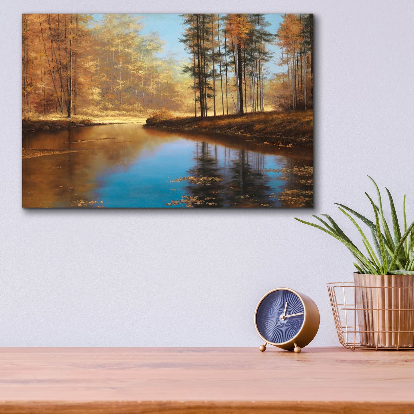 Epic Art ' Autumn Creek' by Diane Romanello, Acrylic Glass Wall Art,16x12