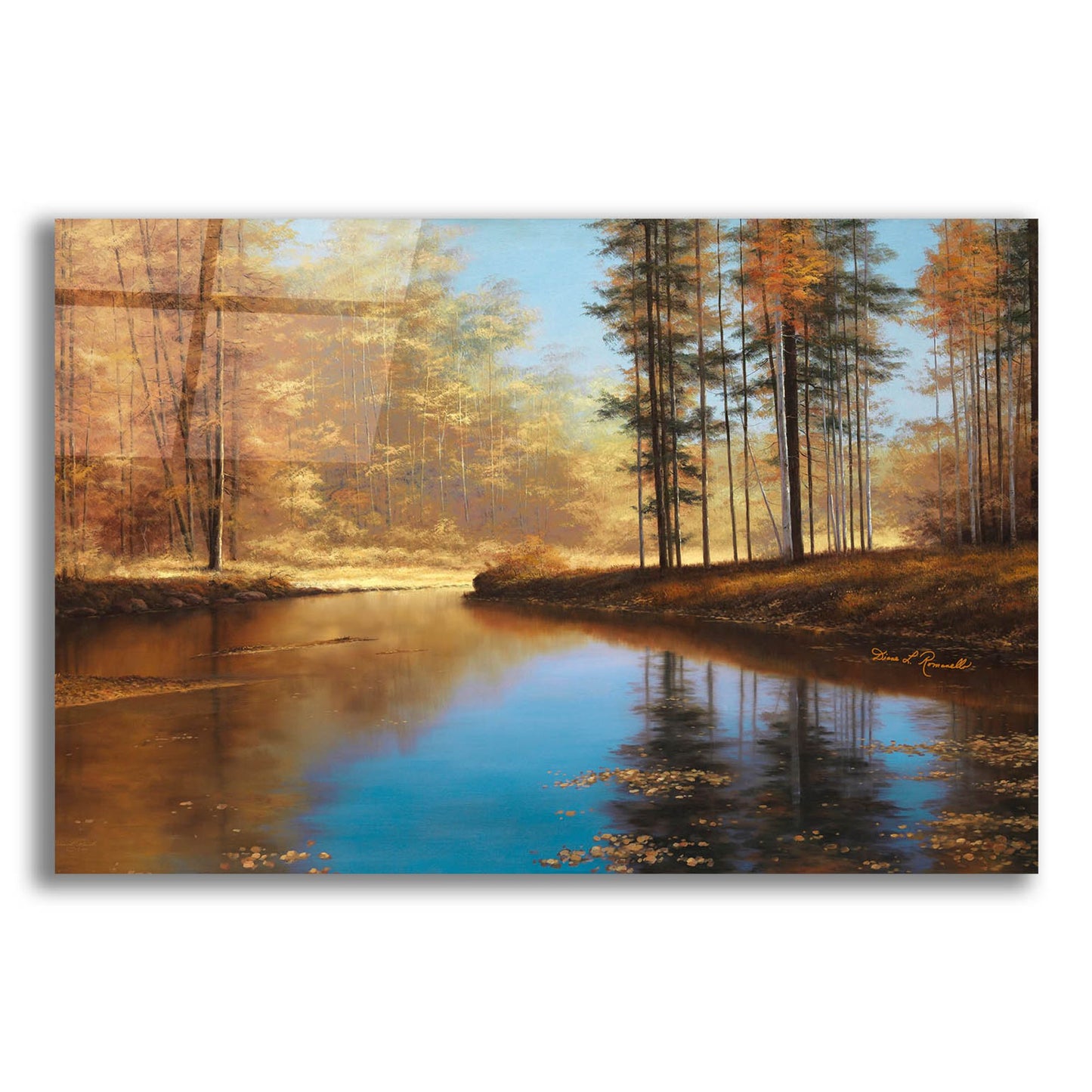 Epic Art ' Autumn Creek' by Diane Romanello, Acrylic Glass Wall Art,16x12