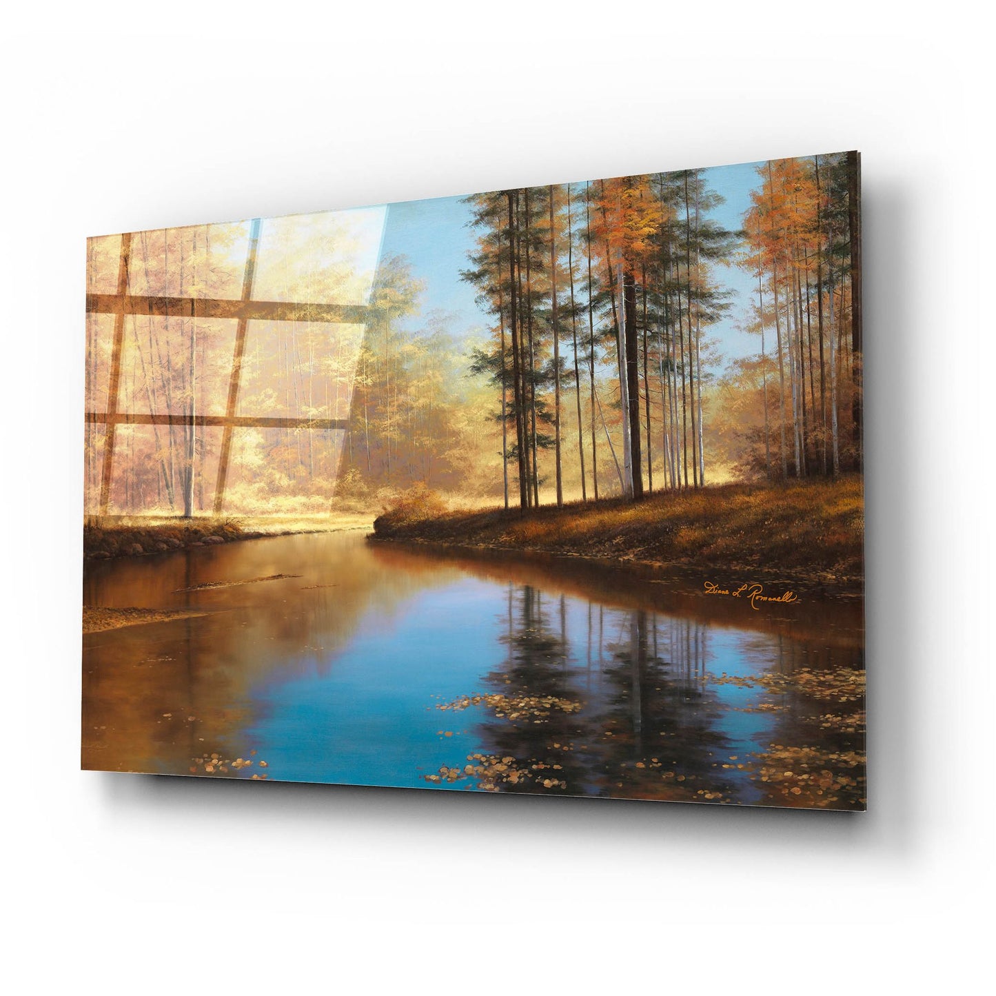 Epic Art ' Autumn Creek' by Diane Romanello, Acrylic Glass Wall Art,24x16