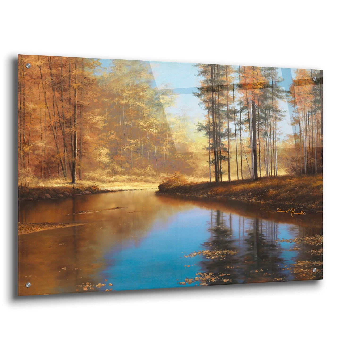 Epic Art ' Autumn Creek' by Diane Romanello, Acrylic Glass Wall Art,36x24