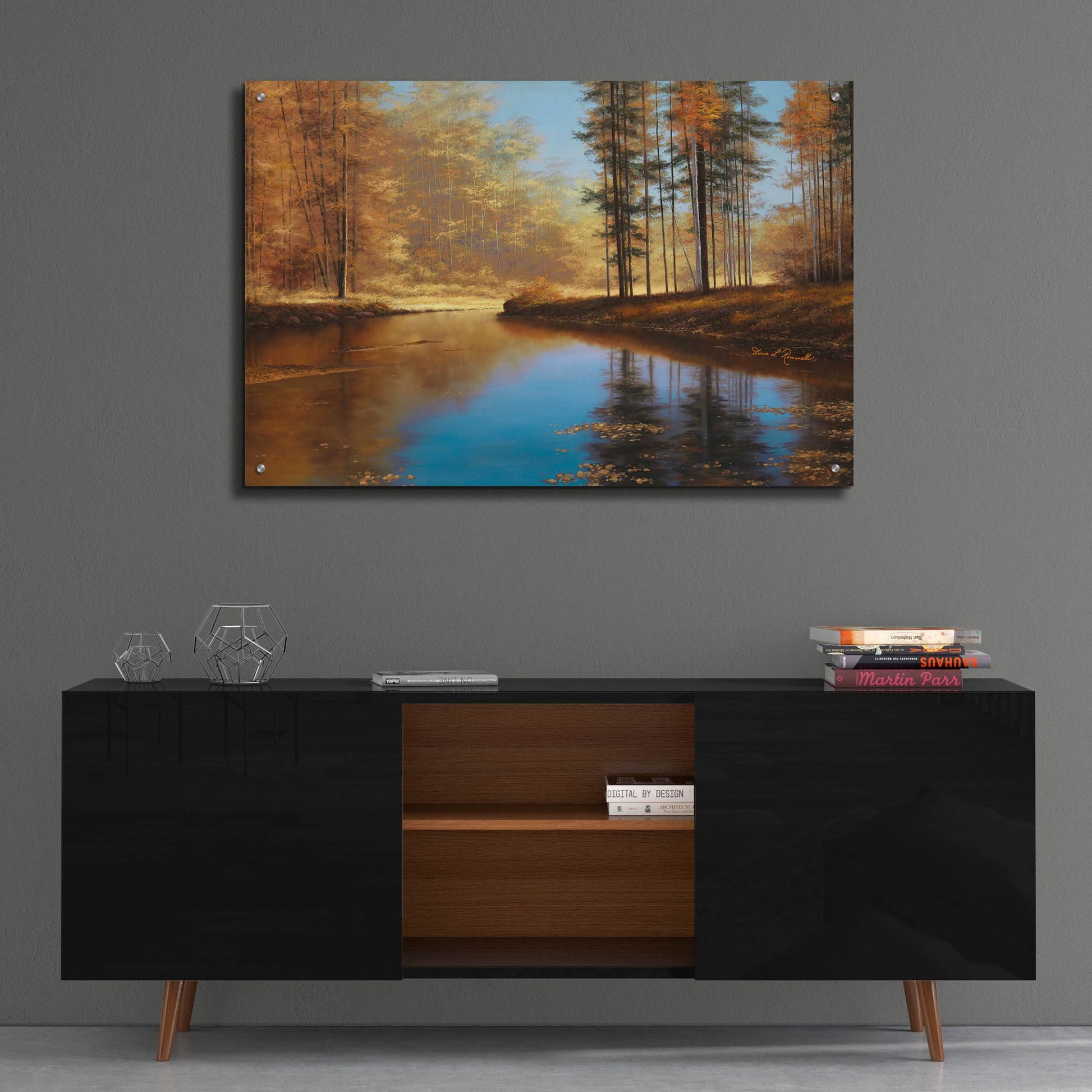 Epic Art ' Autumn Creek' by Diane Romanello, Acrylic Glass Wall Art,36x24