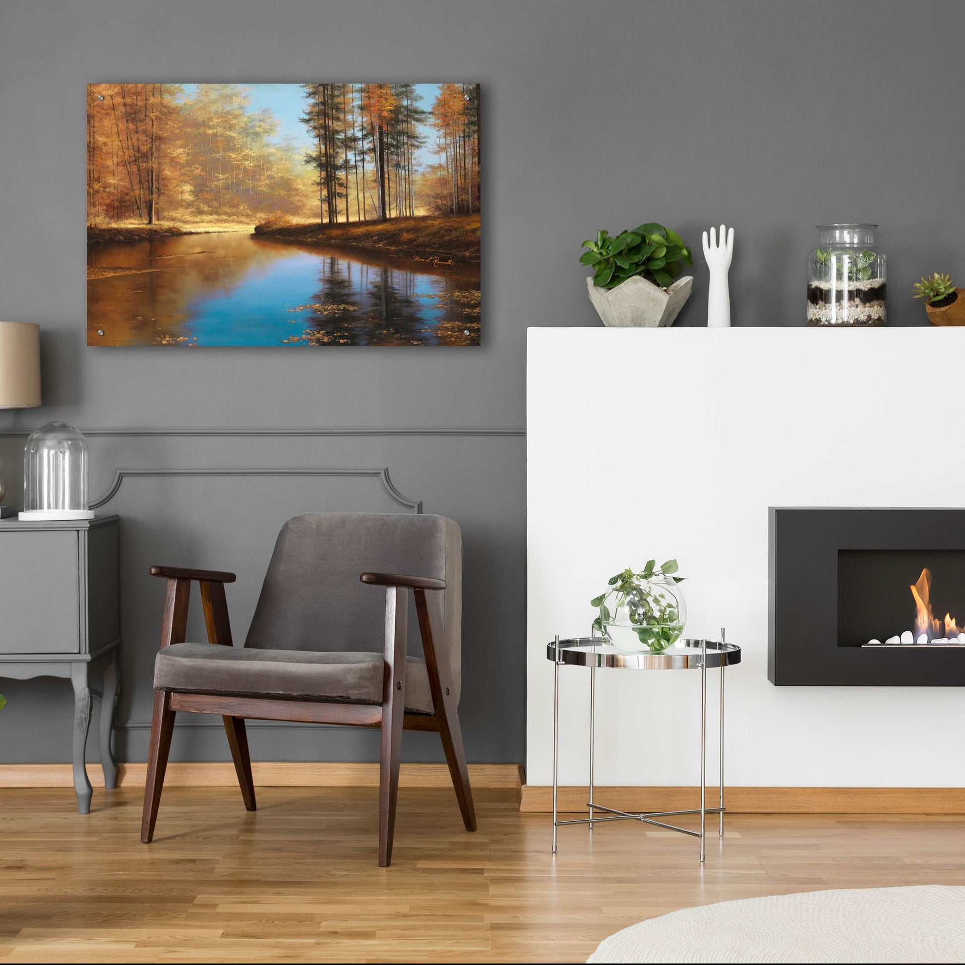 Epic Art ' Autumn Creek' by Diane Romanello, Acrylic Glass Wall Art,36x24