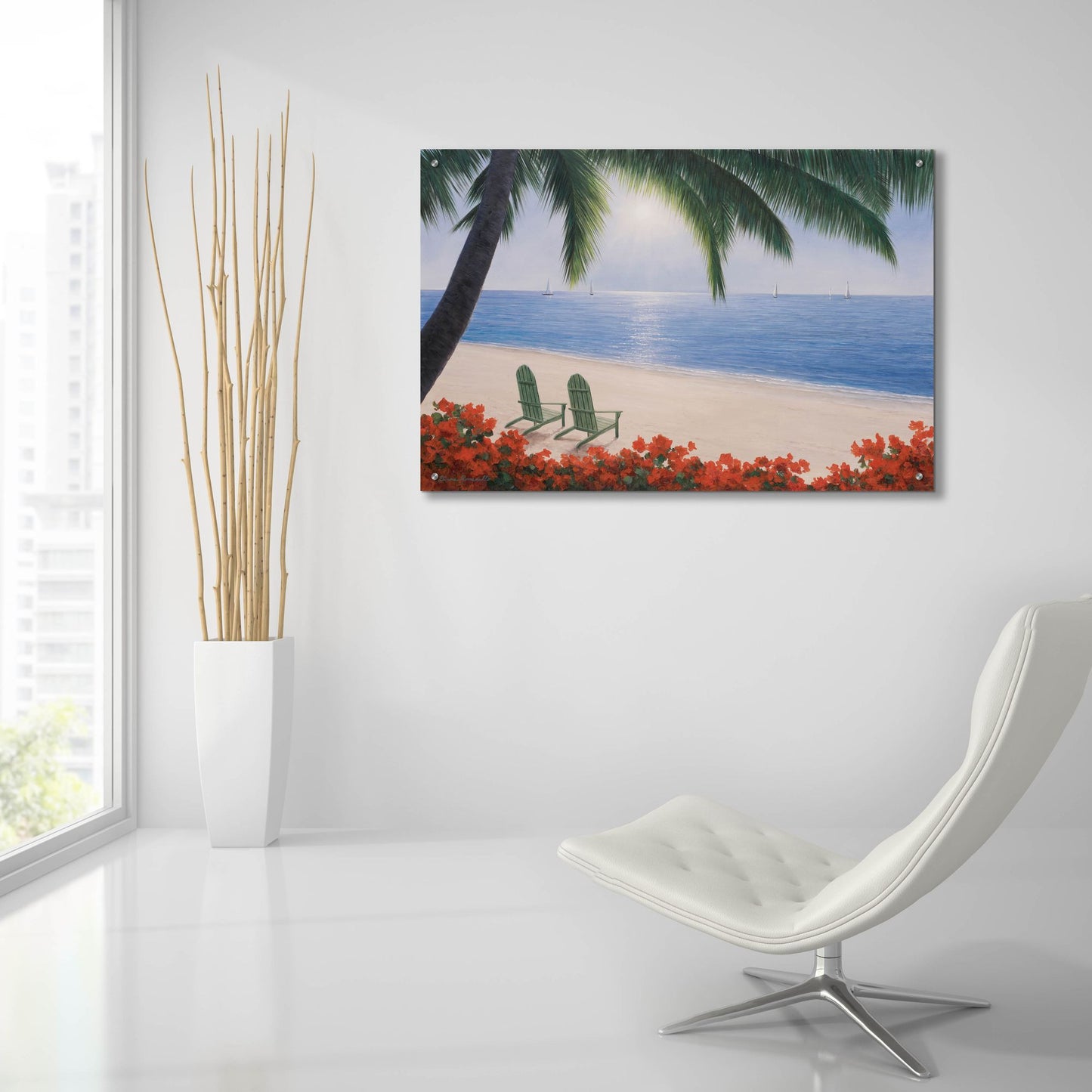 Epic Art ' By the Sea' by Diane Romanello, Acrylic Glass Wall Art,36x24