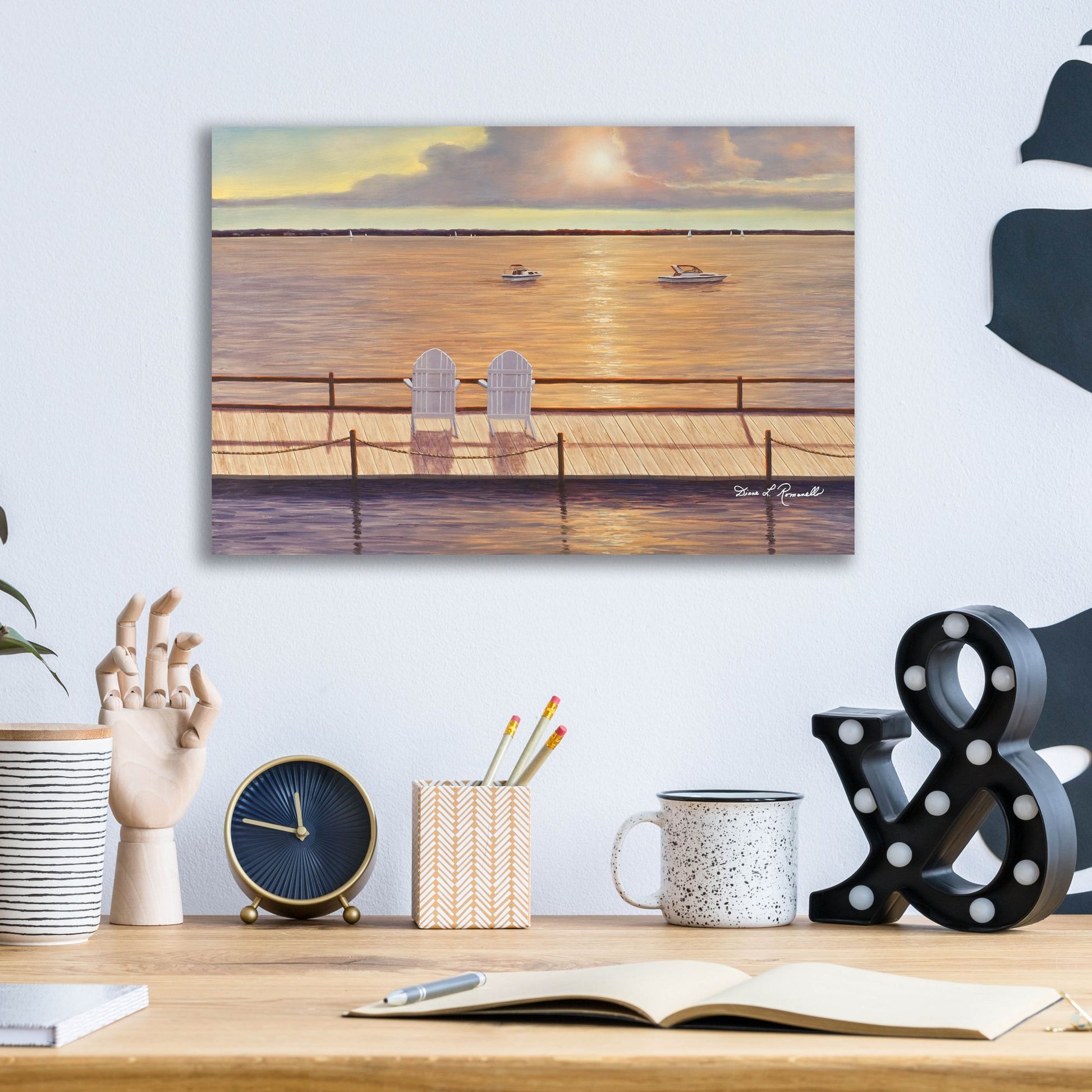 Epic Art ' By the Bay' by Diane Romanello, Acrylic Glass Wall Art,16x12