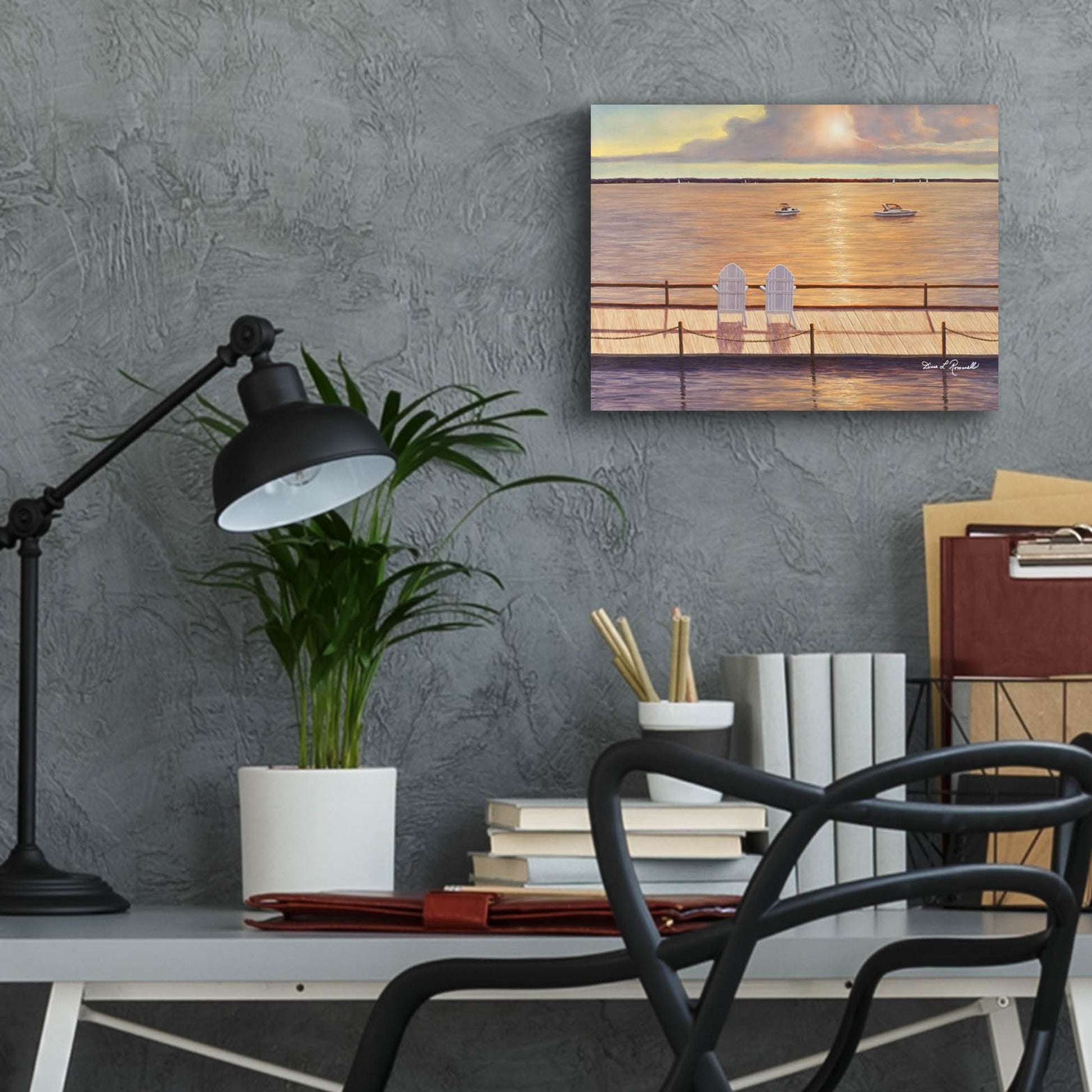 Epic Art ' By the Bay' by Diane Romanello, Acrylic Glass Wall Art,16x12