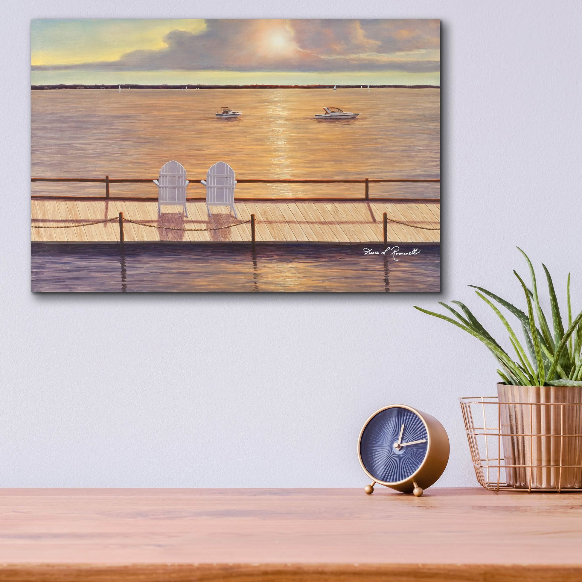 Epic Art ' By the Bay' by Diane Romanello, Acrylic Glass Wall Art,16x12