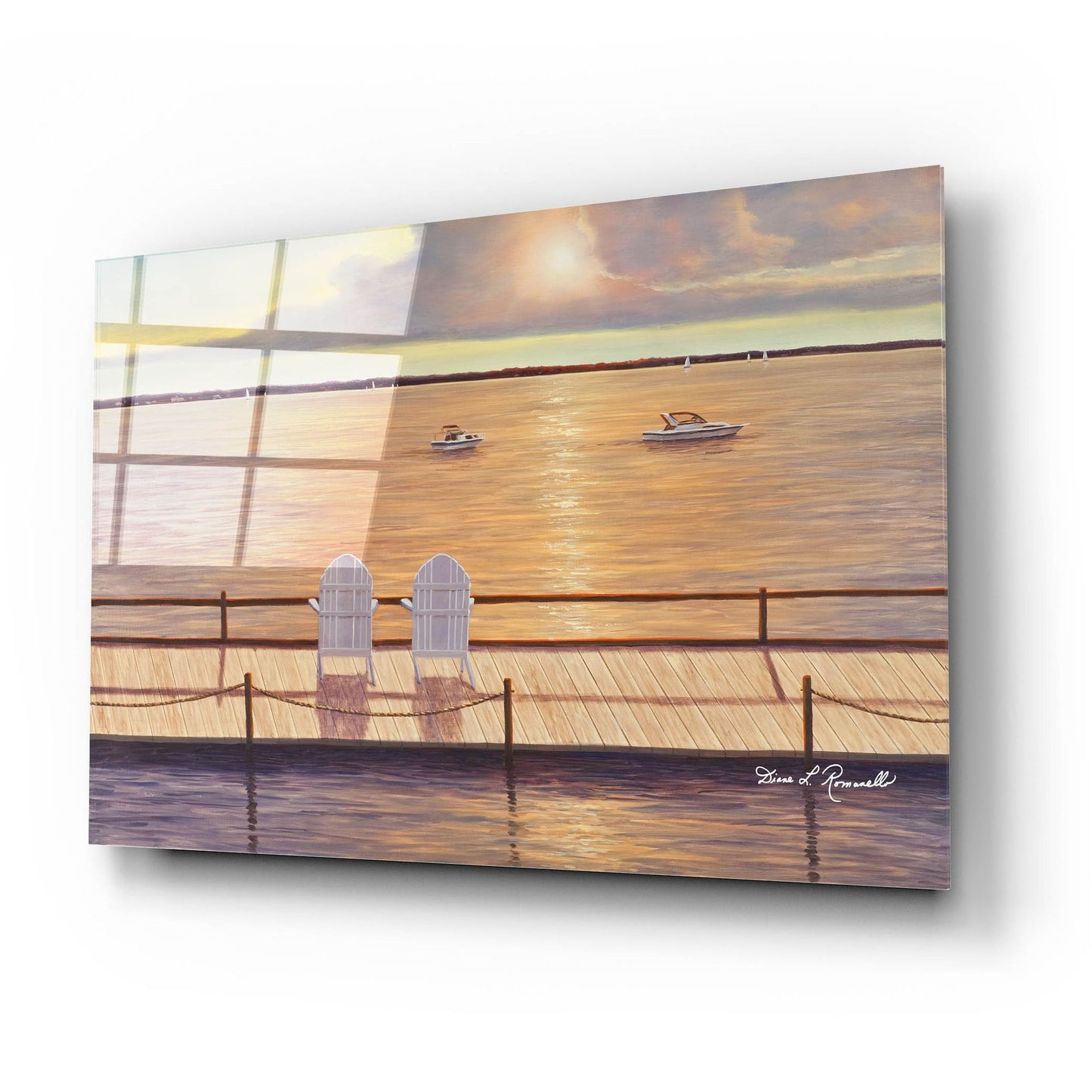 Epic Art ' By the Bay' by Diane Romanello, Acrylic Glass Wall Art,24x16
