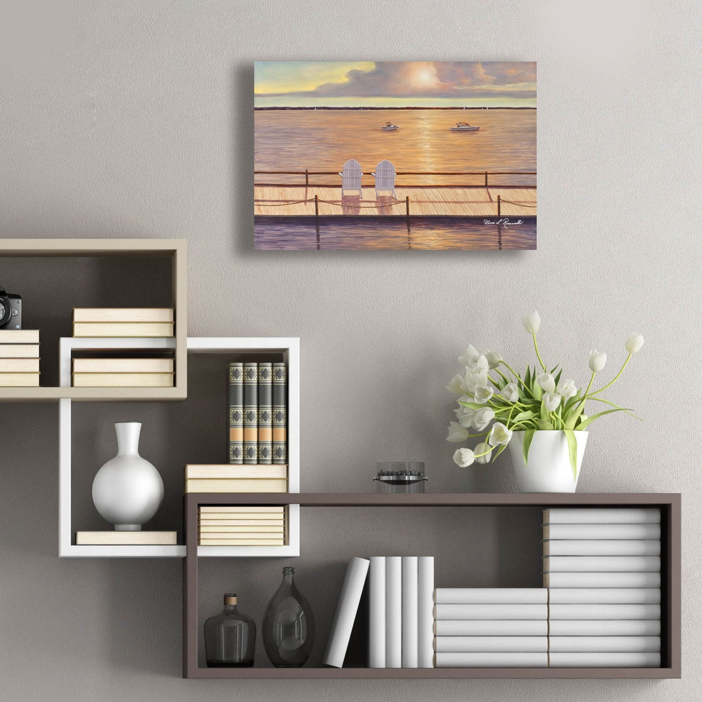 Epic Art ' By the Bay' by Diane Romanello, Acrylic Glass Wall Art,24x16