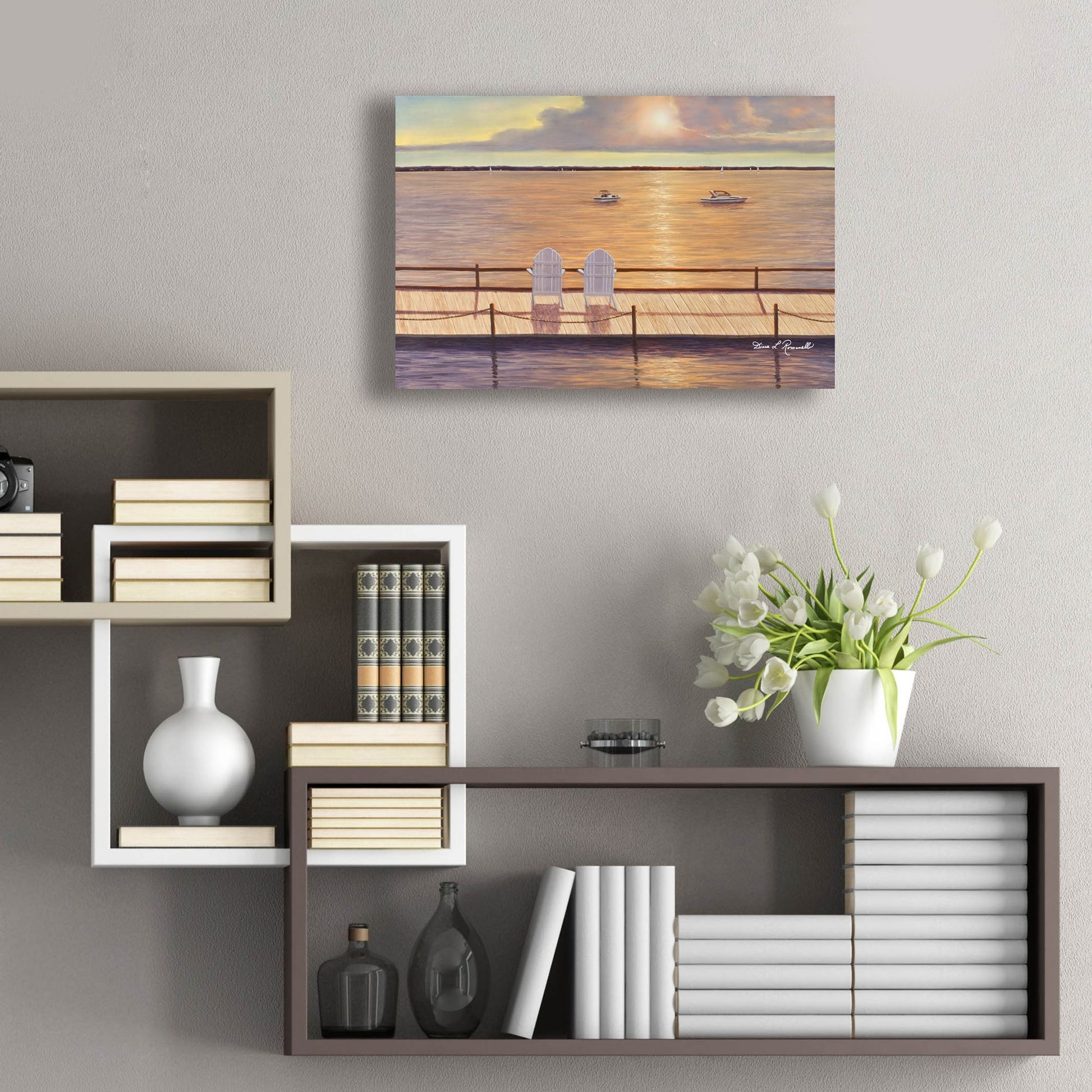 Epic Art ' By the Bay' by Diane Romanello, Acrylic Glass Wall Art,24x16