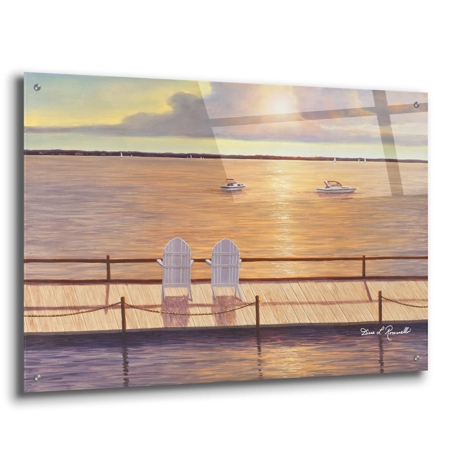 Epic Art ' By the Bay' by Diane Romanello, Acrylic Glass Wall Art,36x24