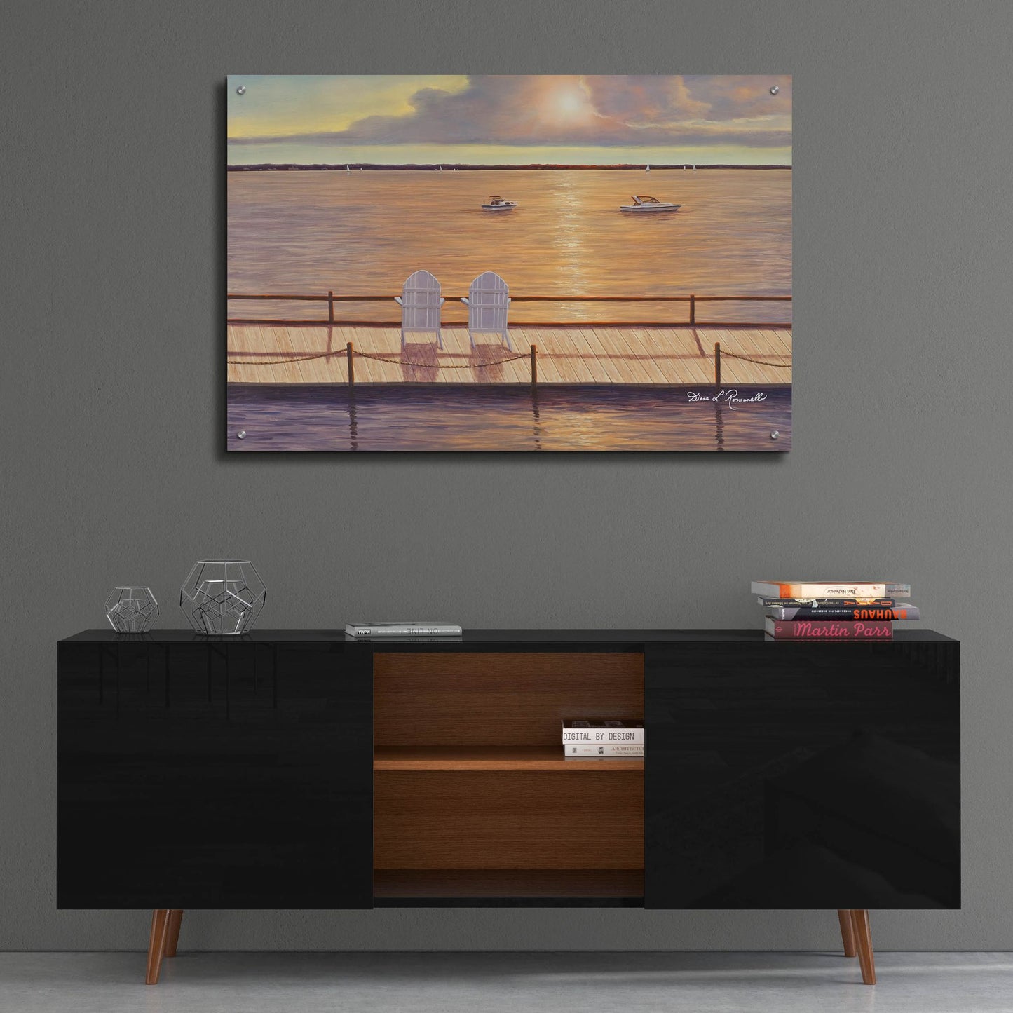Epic Art ' By the Bay' by Diane Romanello, Acrylic Glass Wall Art,36x24