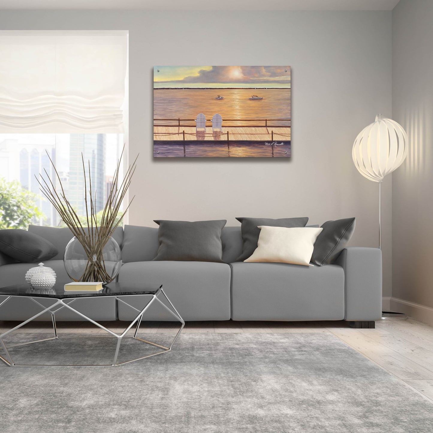 Epic Art ' By the Bay' by Diane Romanello, Acrylic Glass Wall Art,36x24