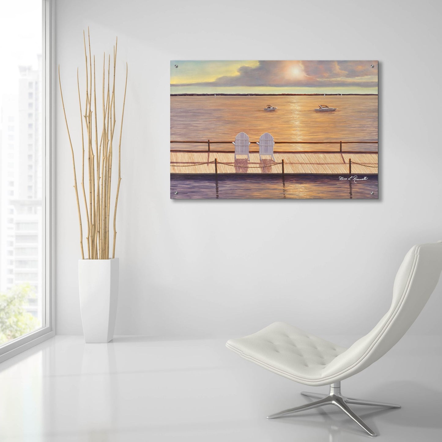 Epic Art ' By the Bay' by Diane Romanello, Acrylic Glass Wall Art,36x24