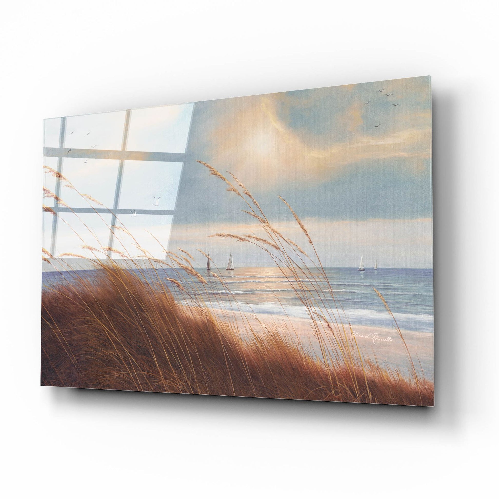 Epic Art ' Sailboat Breezeway' by Diane Romanello, Acrylic Glass Wall Art,16x12