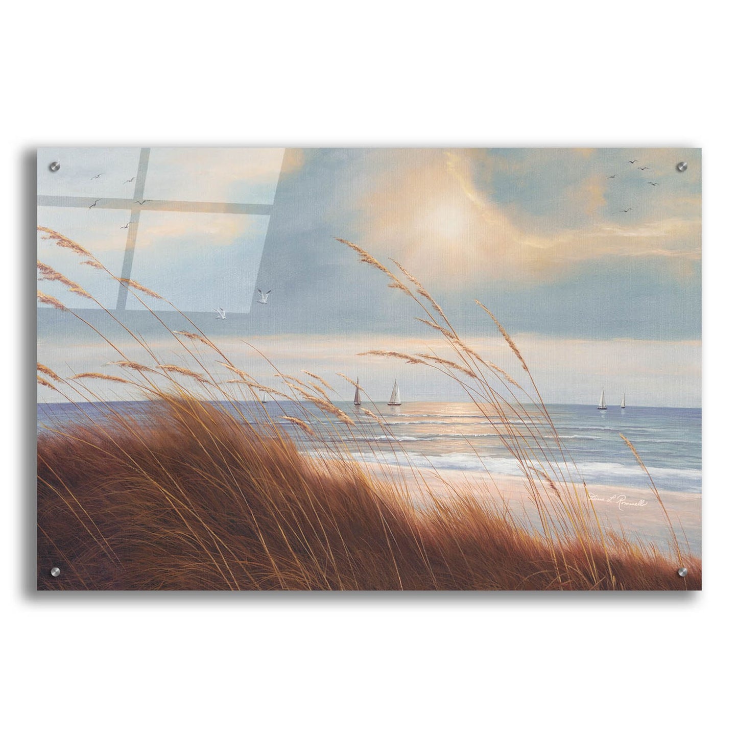 Epic Art ' Sailboat Breezeway' by Diane Romanello, Acrylic Glass Wall Art,36x24