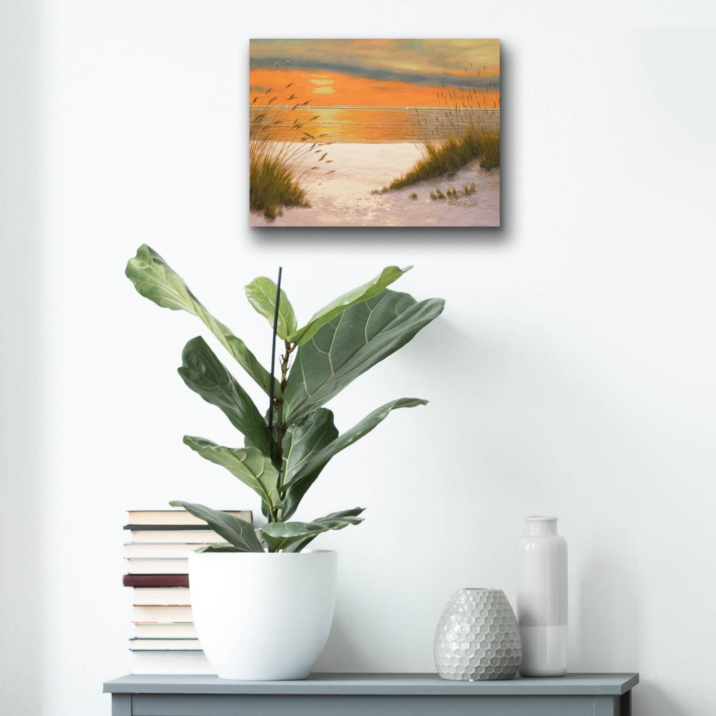 Epic Art ' Summer Sunset' by Diane Romanello, Acrylic Glass Wall Art,16x12