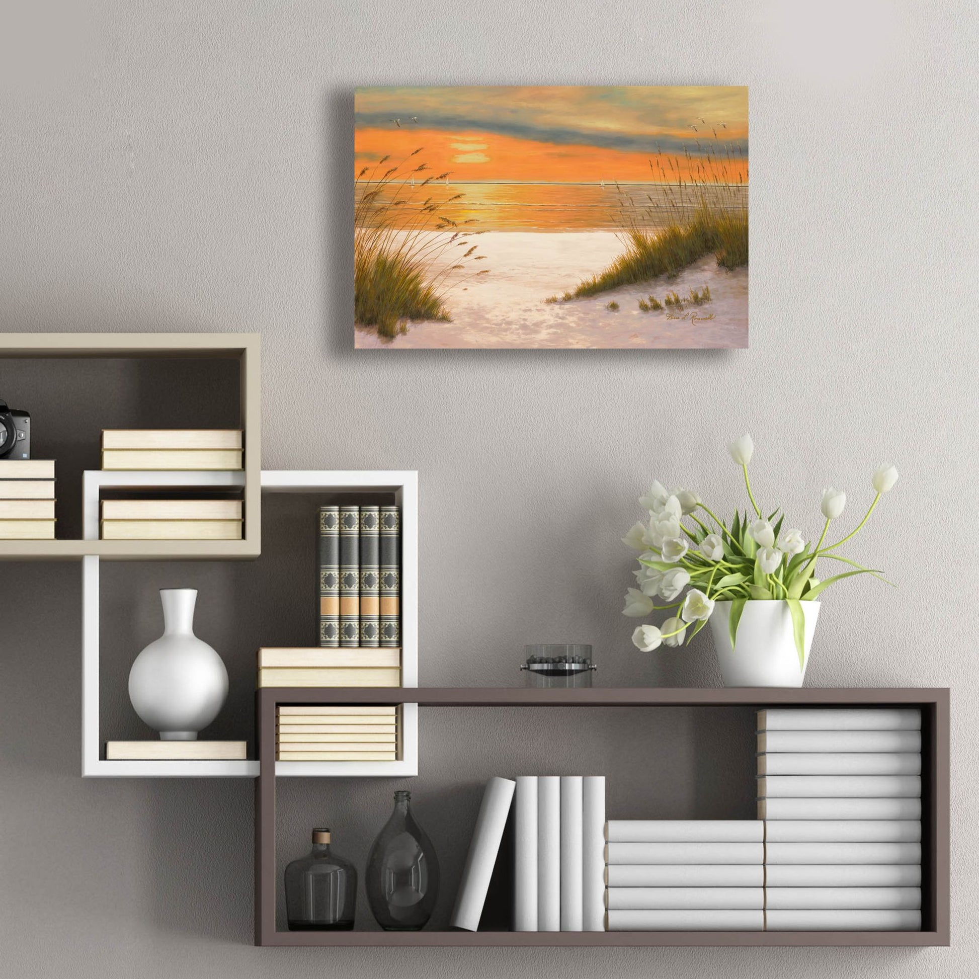 Epic Art ' Summer Sunset' by Diane Romanello, Acrylic Glass Wall Art,24x16