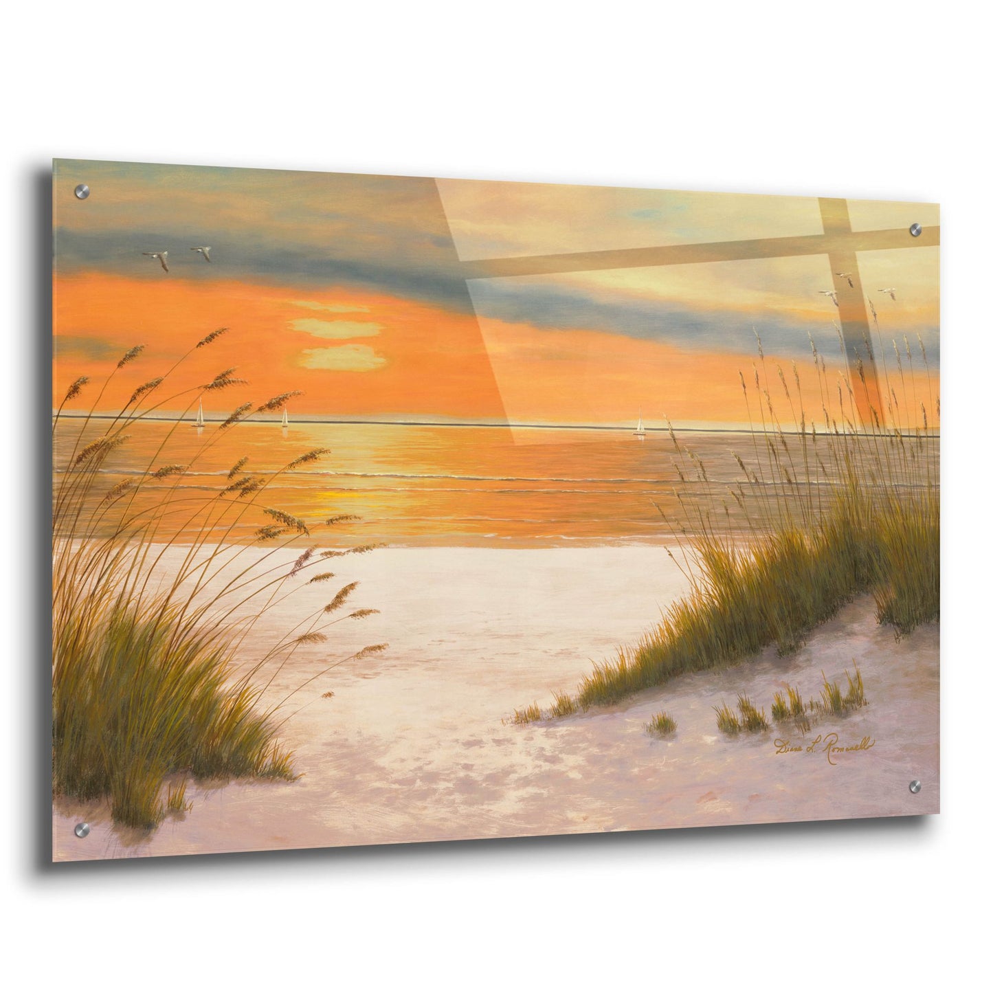 Epic Art ' Summer Sunset' by Diane Romanello, Acrylic Glass Wall Art,36x24