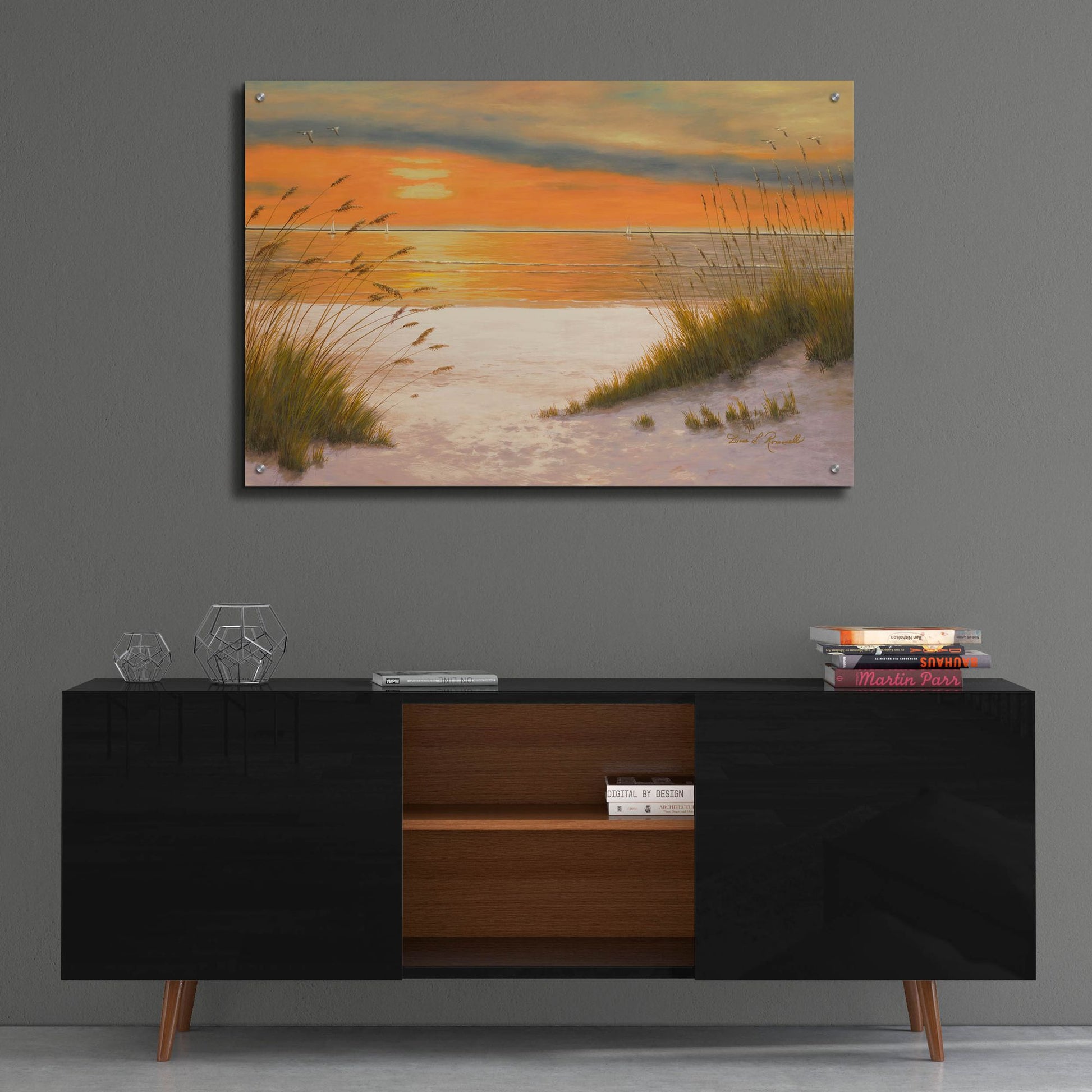 Epic Art ' Summer Sunset' by Diane Romanello, Acrylic Glass Wall Art,36x24