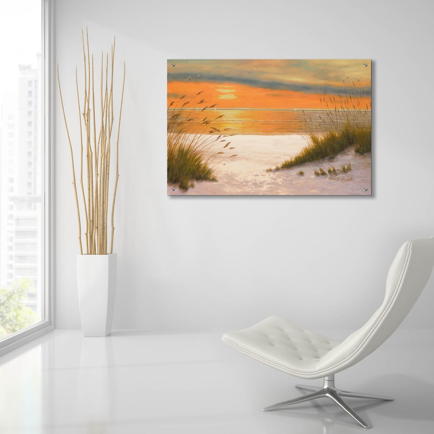 Epic Art ' Summer Sunset' by Diane Romanello, Acrylic Glass Wall Art,36x24