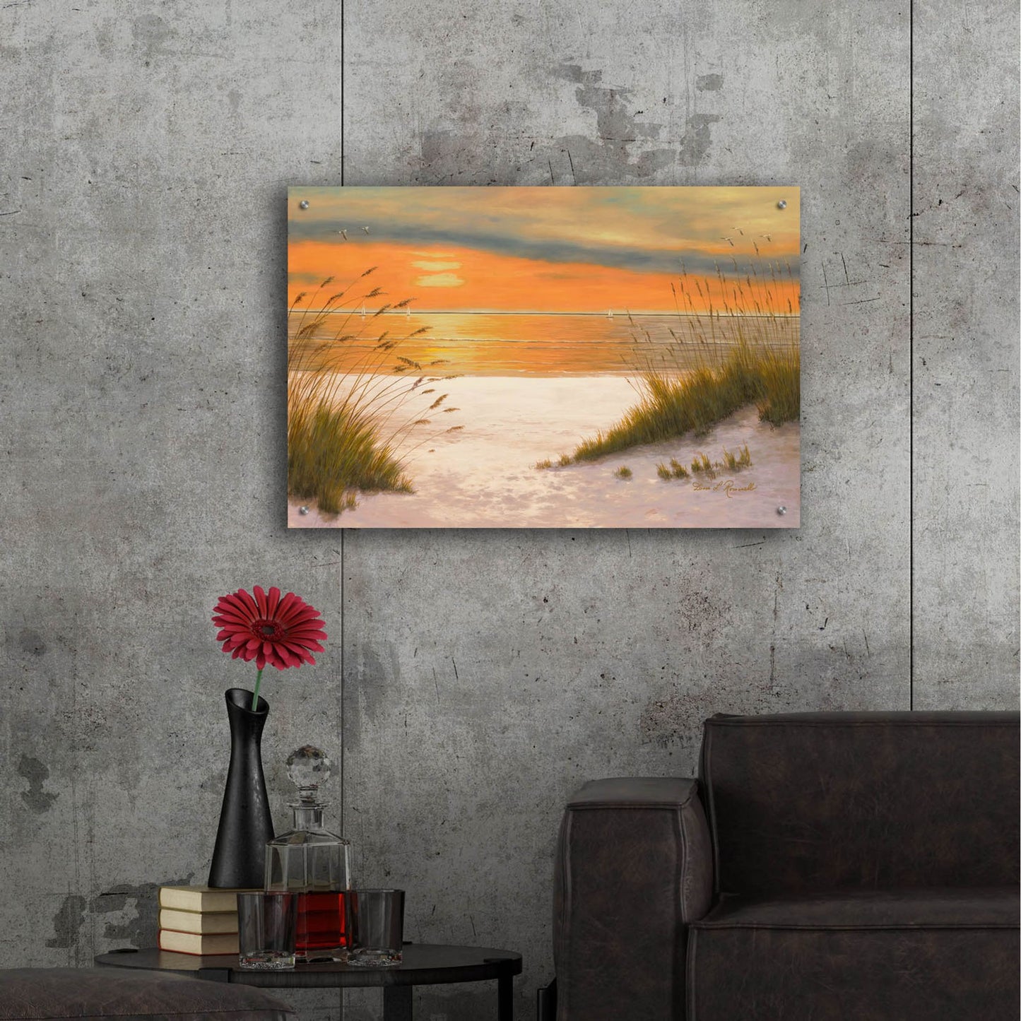 Epic Art ' Summer Sunset' by Diane Romanello, Acrylic Glass Wall Art,36x24