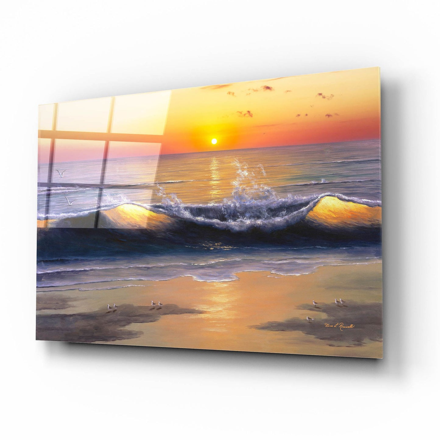 Epic Art ' Sunset Nights' by Diane Romanello, Acrylic Glass Wall Art,16x12