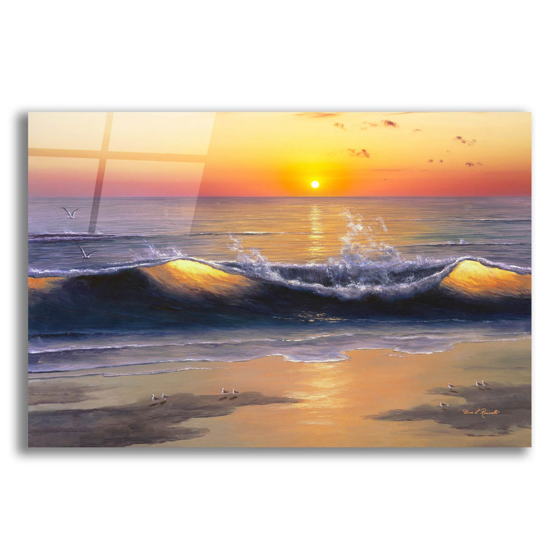 Epic Art ' Sunset Nights' by Diane Romanello, Acrylic Glass Wall Art,16x12