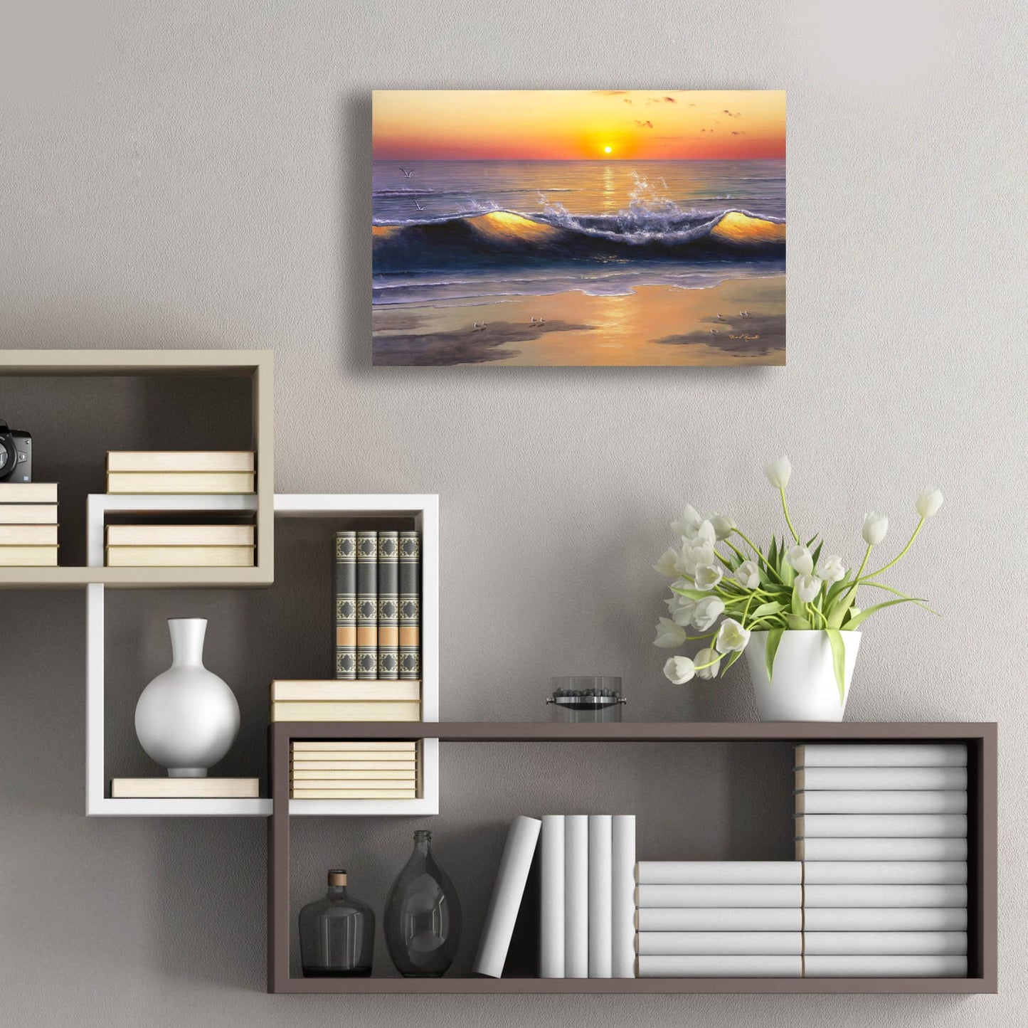 Epic Art ' Sunset Nights' by Diane Romanello, Acrylic Glass Wall Art,24x16