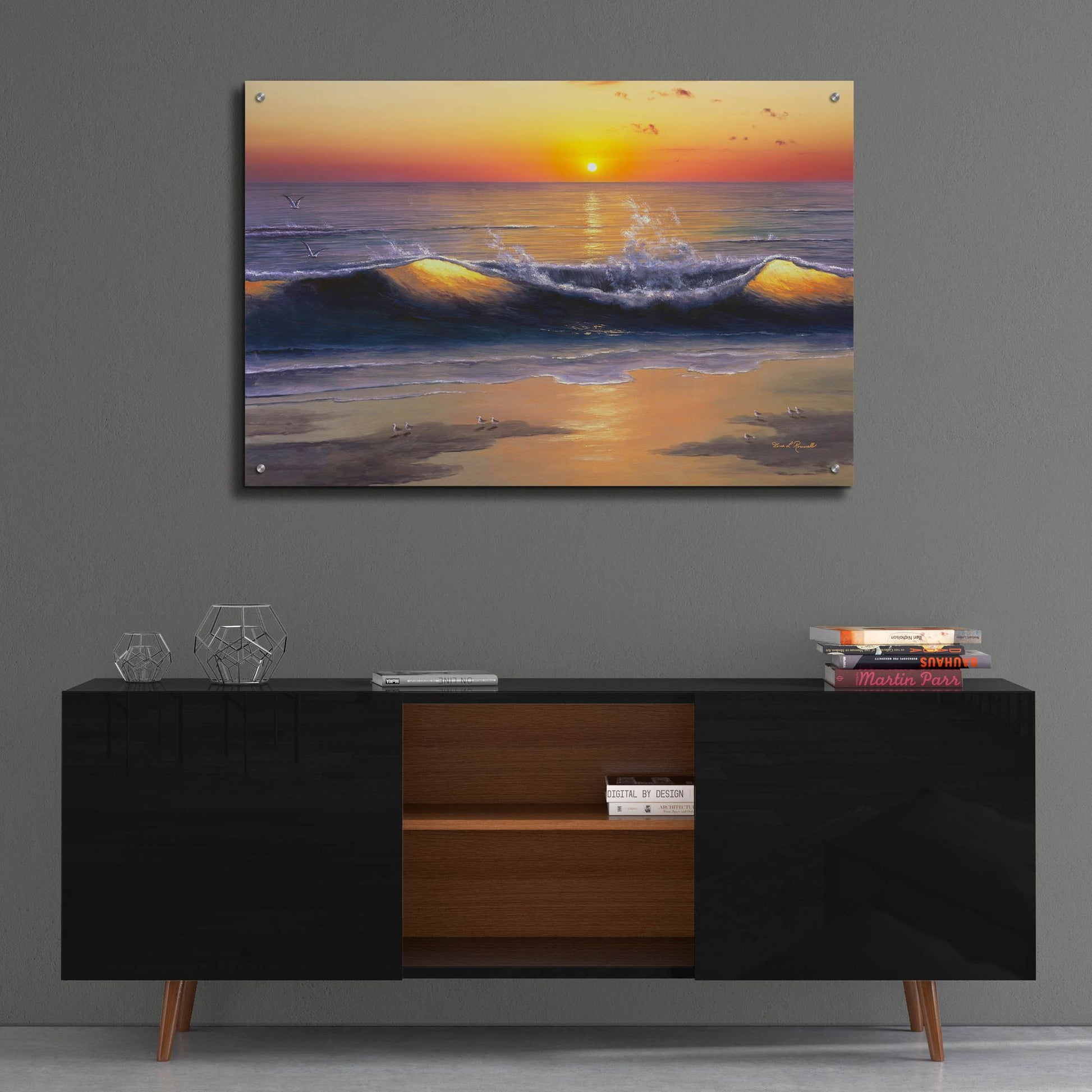 Epic Art ' Sunset Nights' by Diane Romanello, Acrylic Glass Wall Art,36x24