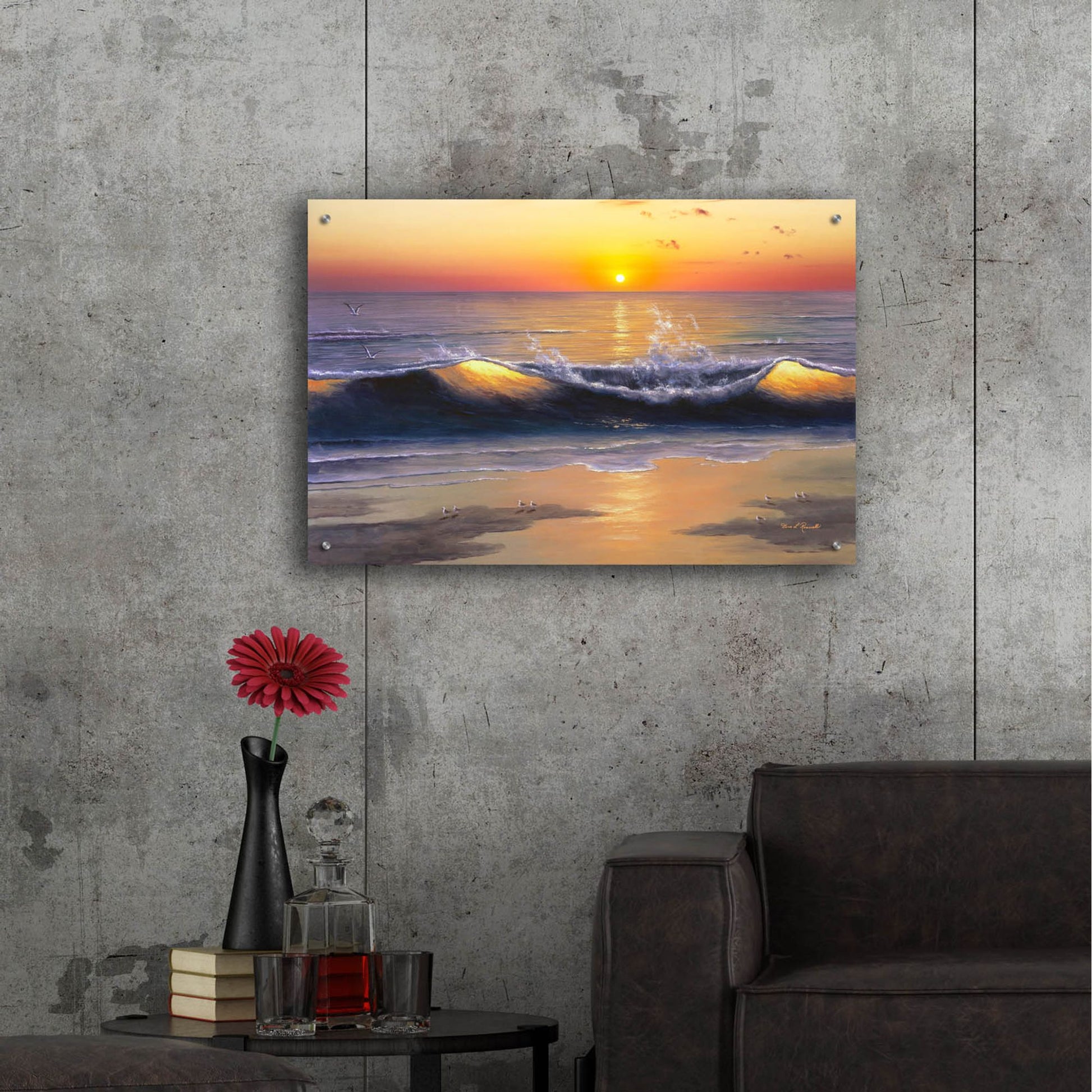 Epic Art ' Sunset Nights' by Diane Romanello, Acrylic Glass Wall Art,36x24