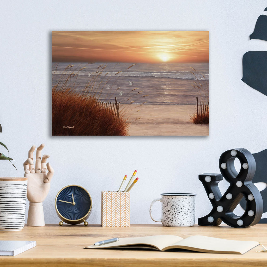 Epic Art ' Beach Glory' by Diane Romanello, Acrylic Glass Wall Art,16x12
