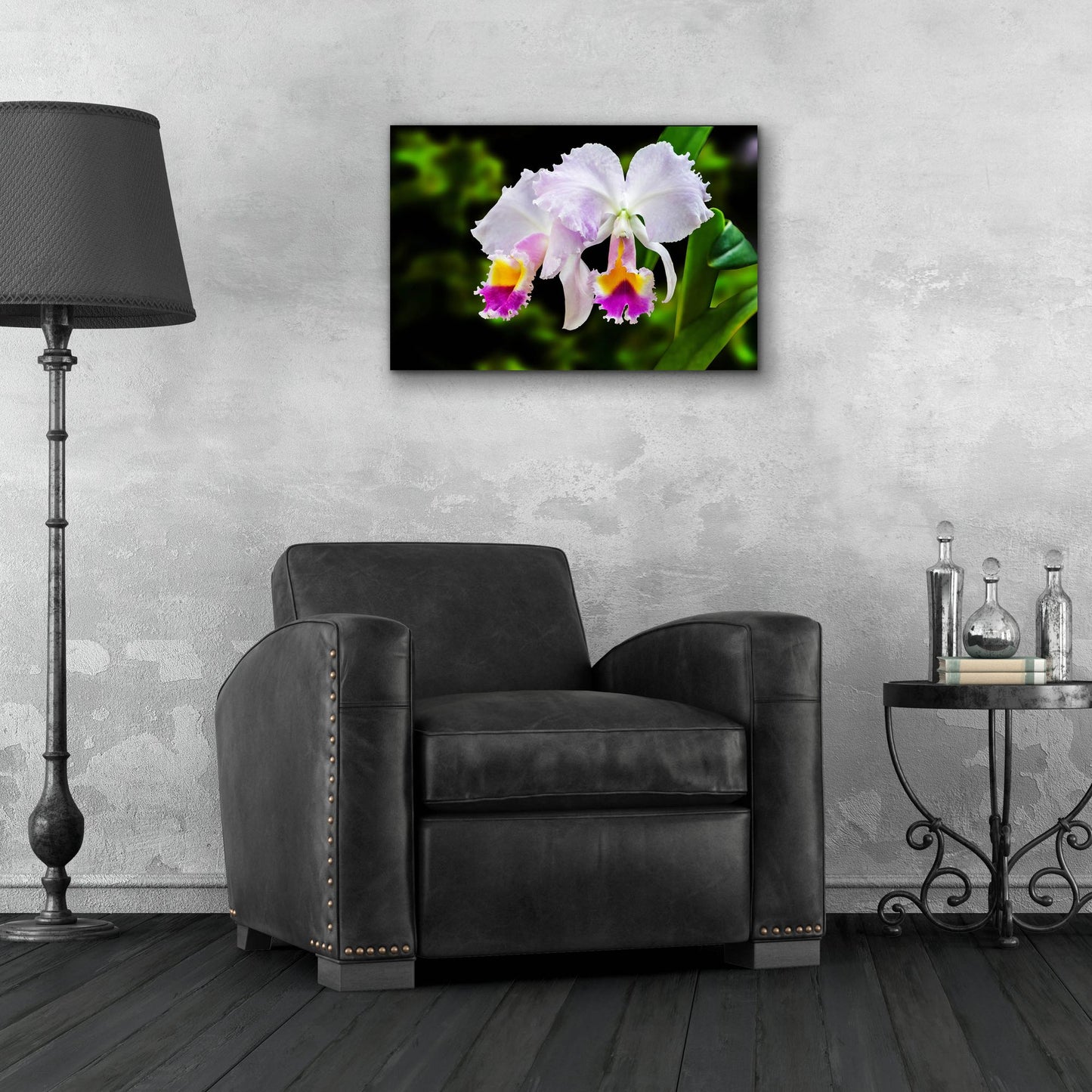 Epic Art ' White, Yellow and Fuchsia Orchids' by Don Spears, Acrylic Glass Wall Art,24x16