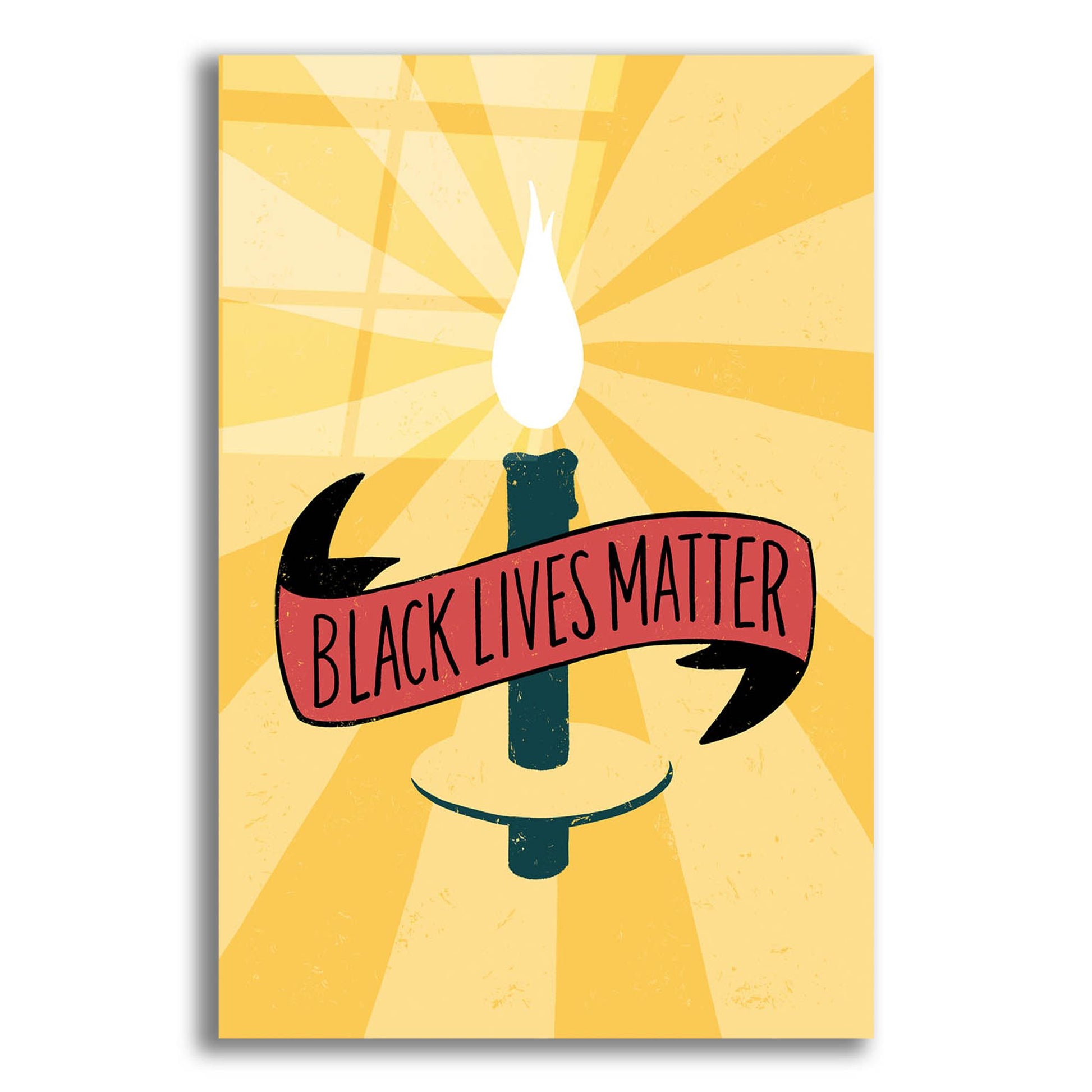 Epic Art ' Black Lives Matter, Candle' by Emily Rasmussen, Acrylic Glass Wall Art,12x16