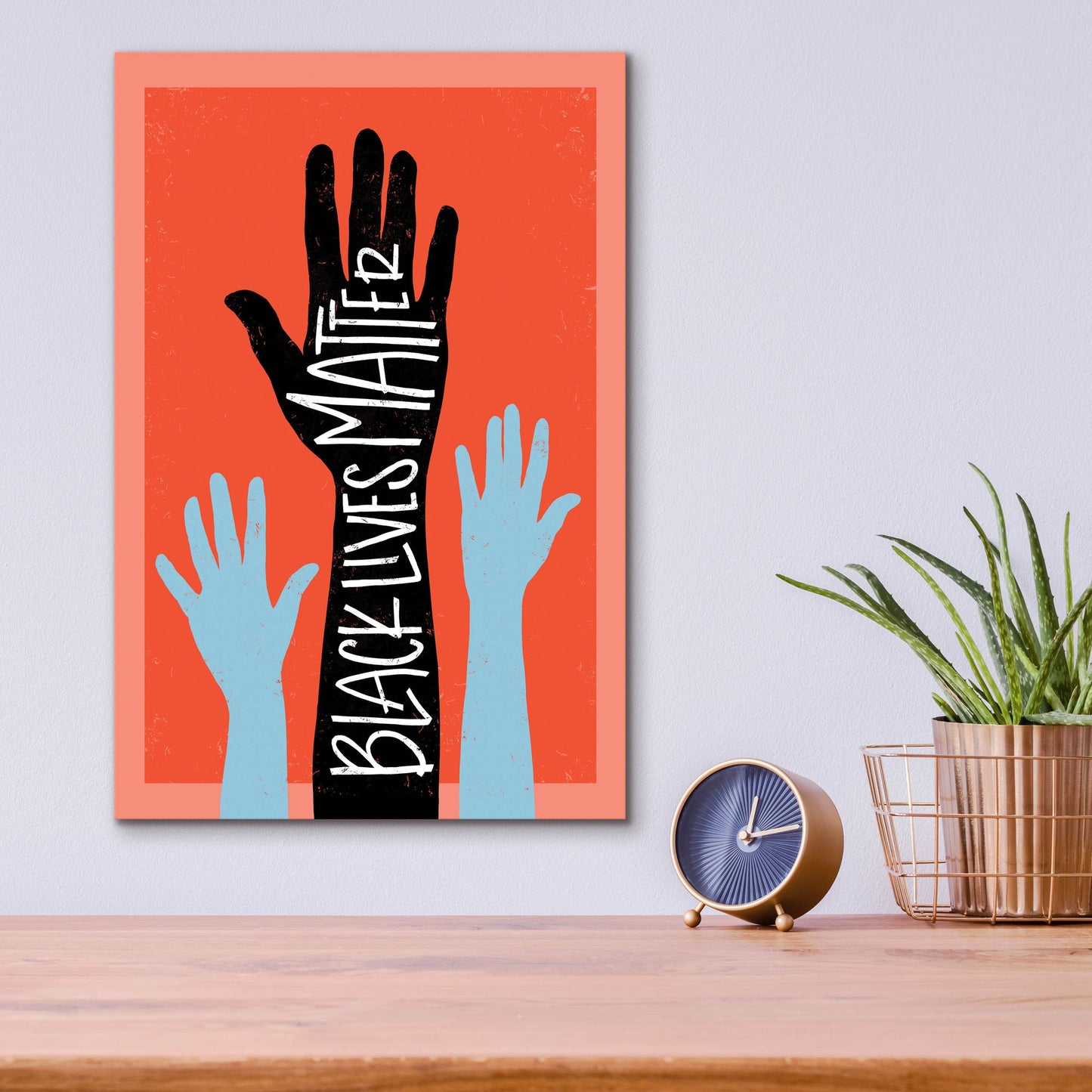 Epic Art ' Black Lives Matter, Hands' by Emily Rasmussen, Acrylic Glass Wall Art,12x16