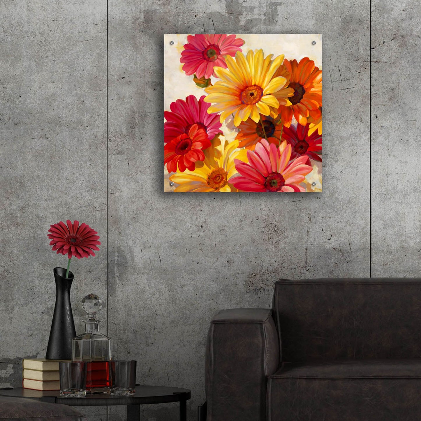 Epic Art ' Daisies for Spring' by Emma Styles, Acrylic Glass Wall Art,24x24