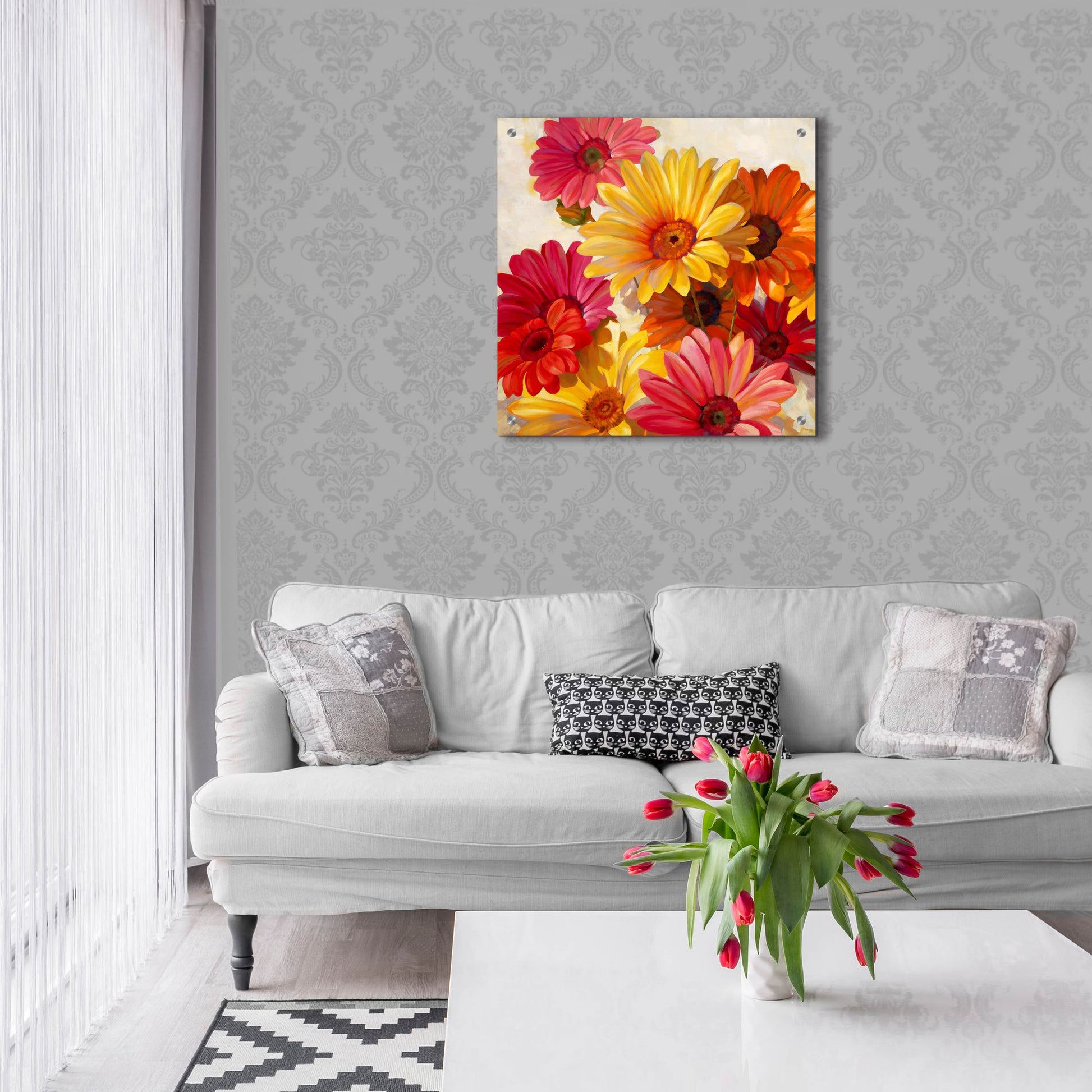 Epic Art ' Daisies for Spring' by Emma Styles, Acrylic Glass Wall Art,24x24