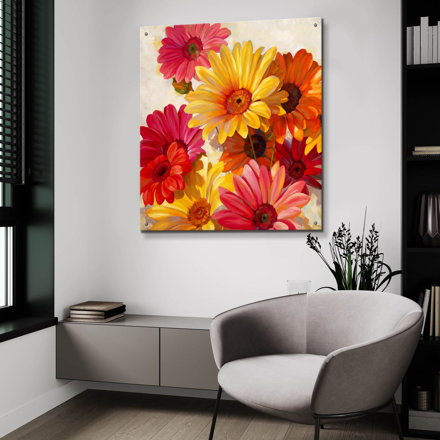 Epic Art ' Daisies for Spring' by Emma Styles, Acrylic Glass Wall Art,36x36