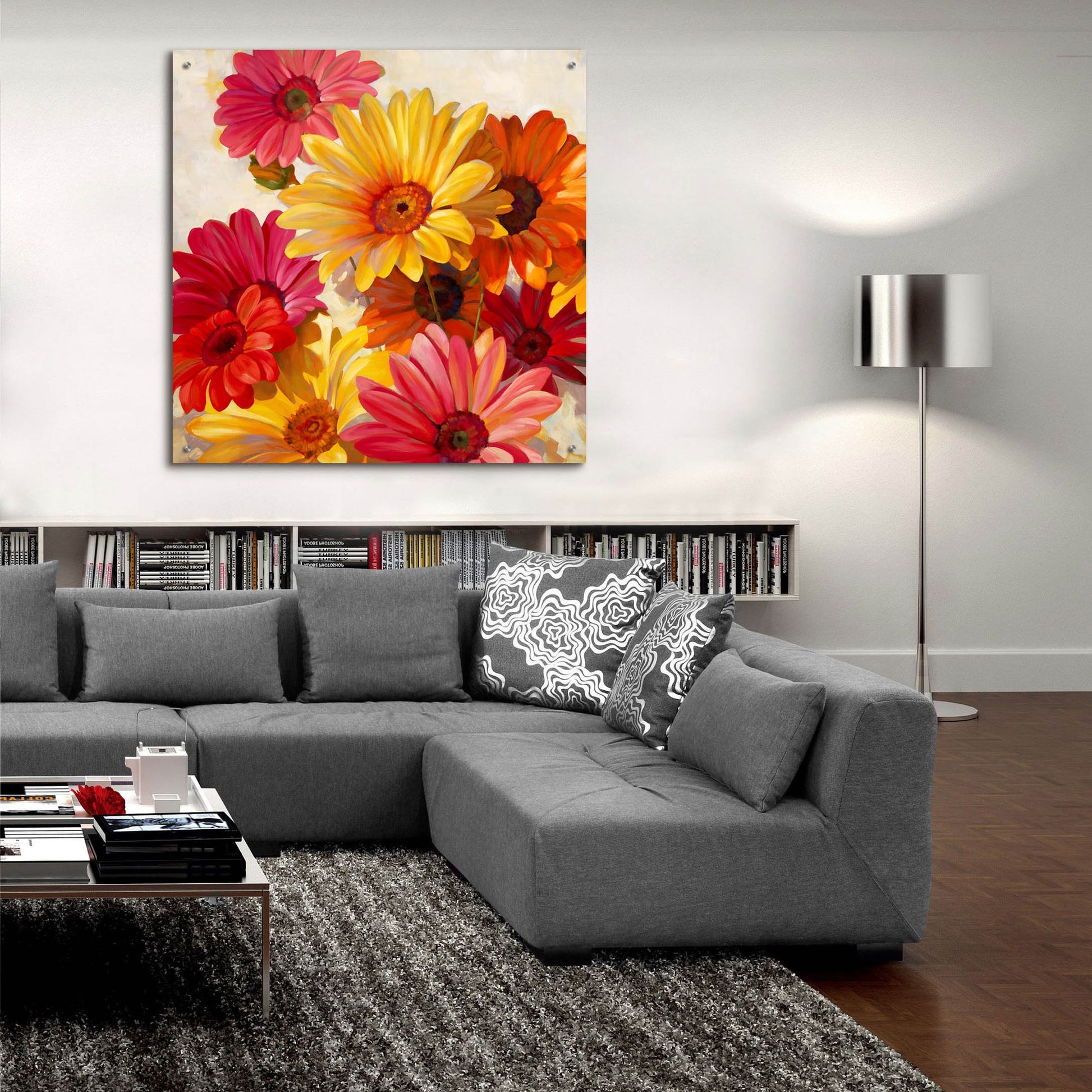 Epic Art ' Daisies for Spring' by Emma Styles, Acrylic Glass Wall Art,36x36