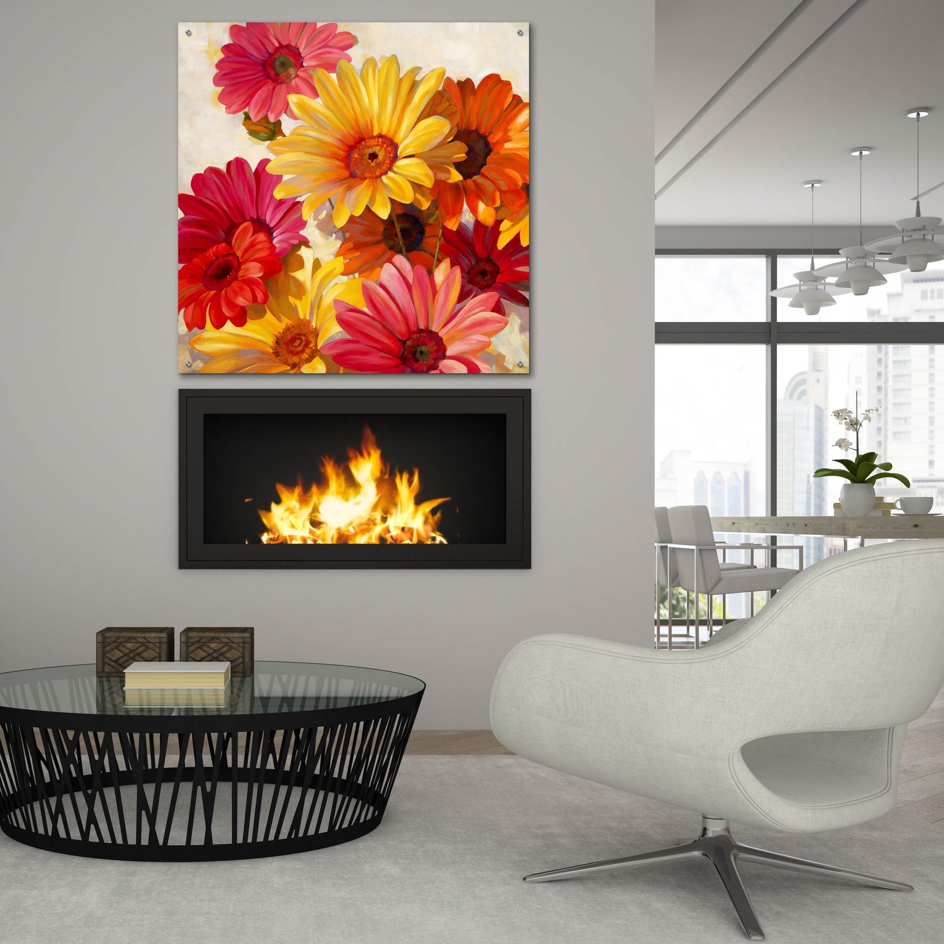 Epic Art ' Daisies for Spring' by Emma Styles, Acrylic Glass Wall Art,36x36