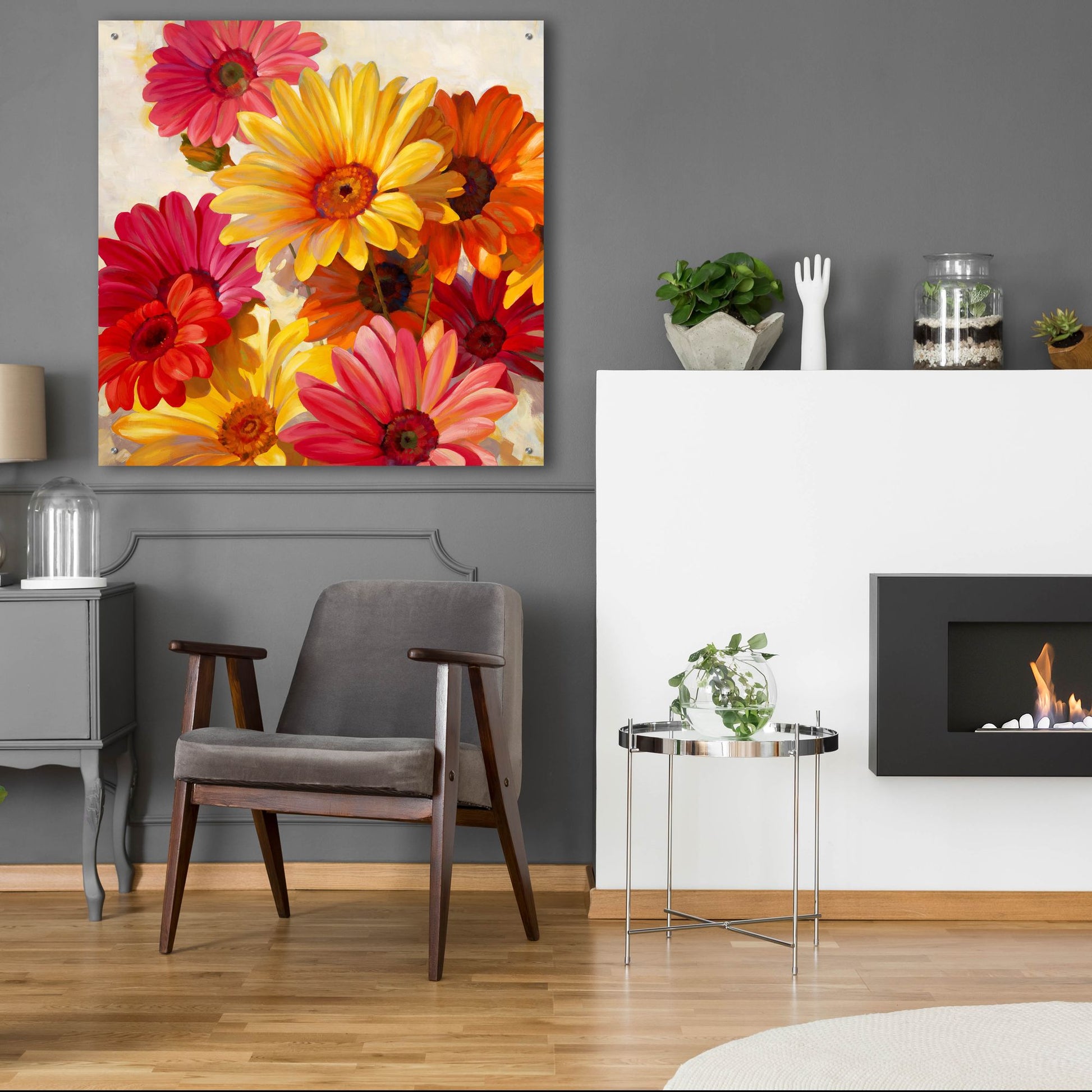 Epic Art ' Daisies for Spring' by Emma Styles, Acrylic Glass Wall Art,36x36