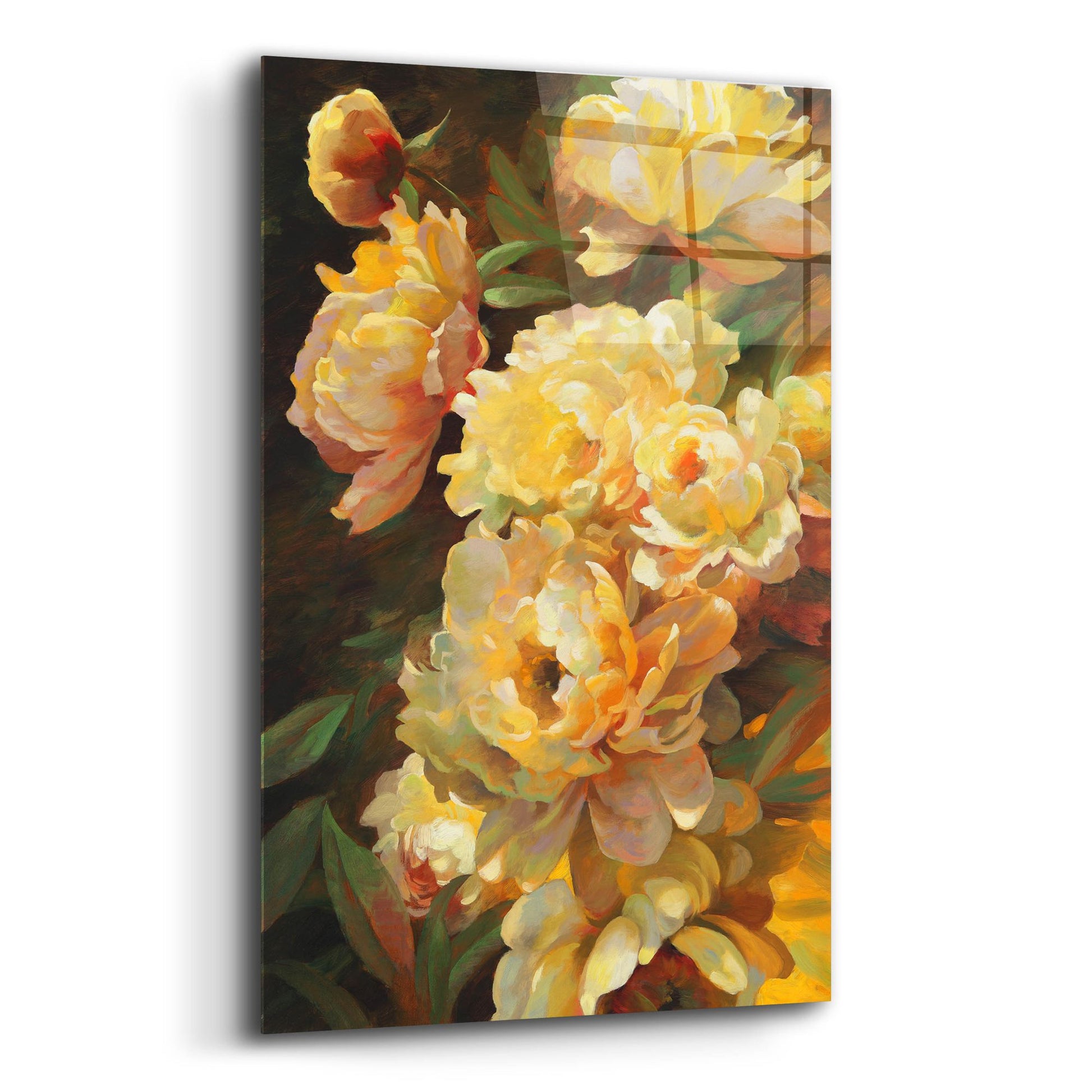 Epic Art ' Peonies for Springtime' by Emma Styles, Acrylic Glass Wall Art,12x16