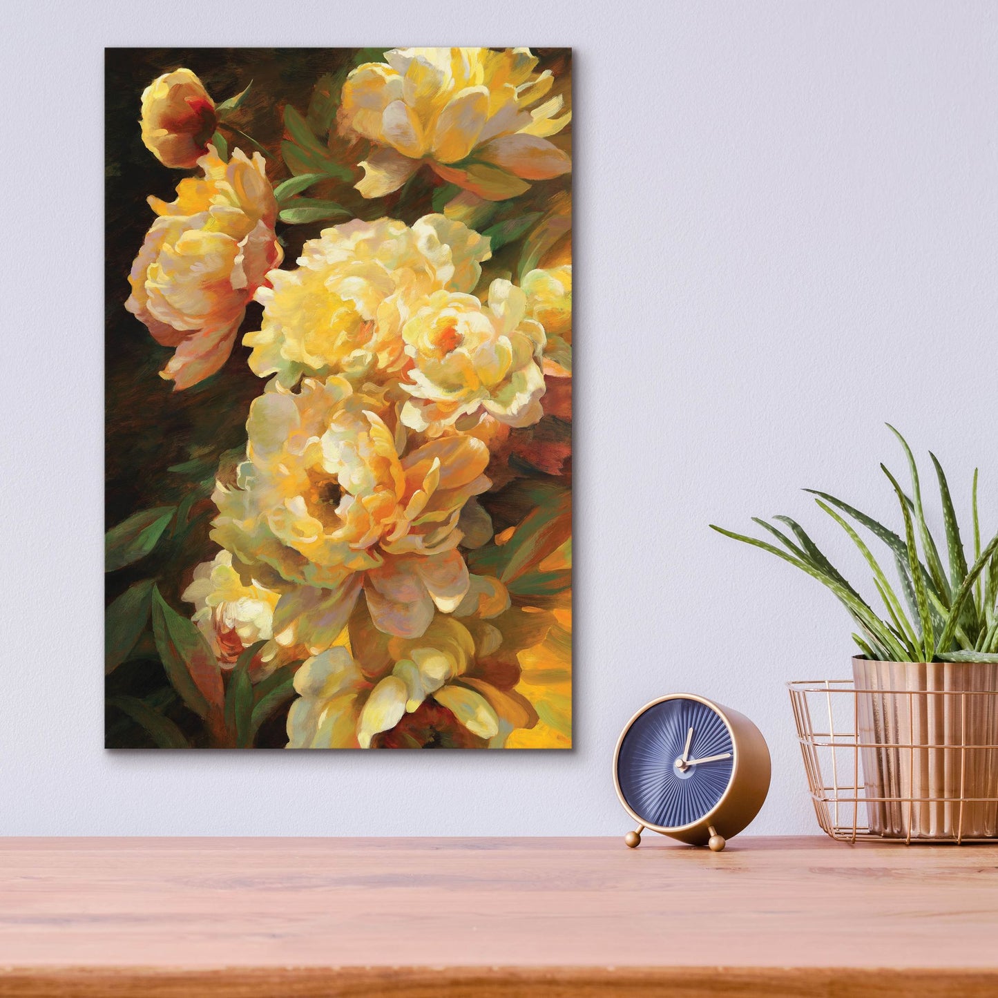 Epic Art ' Peonies for Springtime' by Emma Styles, Acrylic Glass Wall Art,12x16