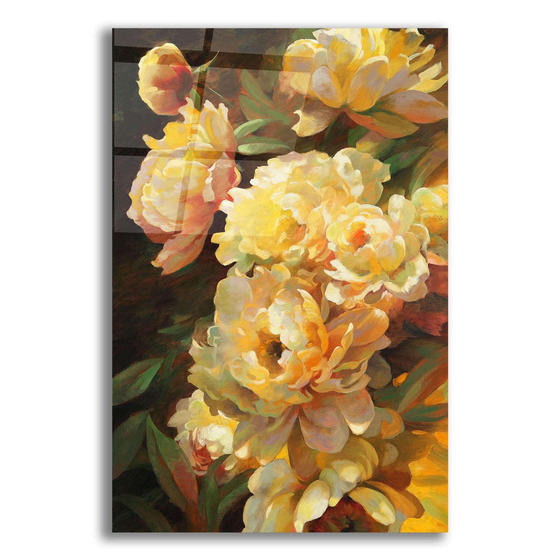 Epic Art ' Peonies for Springtime' by Emma Styles, Acrylic Glass Wall Art,12x16