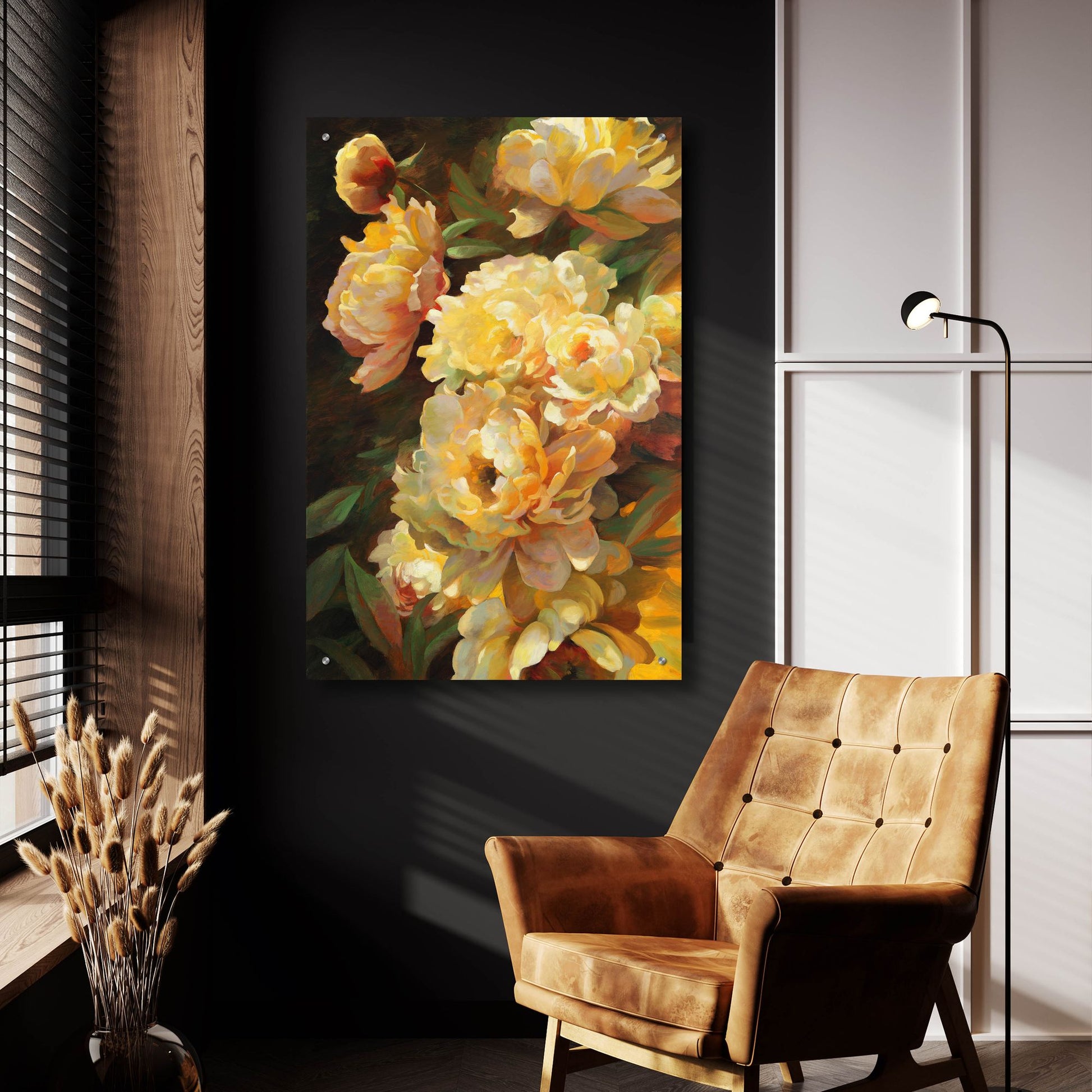 Epic Art ' Peonies for Springtime' by Emma Styles, Acrylic Glass Wall Art,24x36