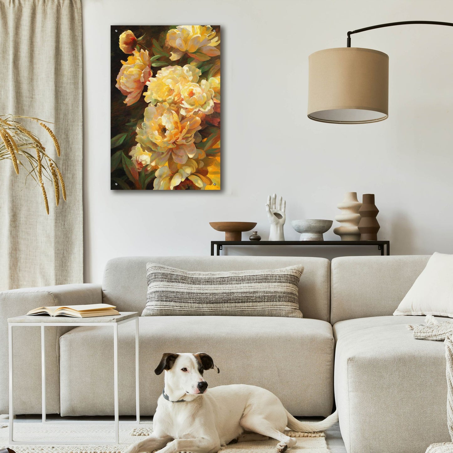 Epic Art ' Peonies for Springtime' by Emma Styles, Acrylic Glass Wall Art,24x36