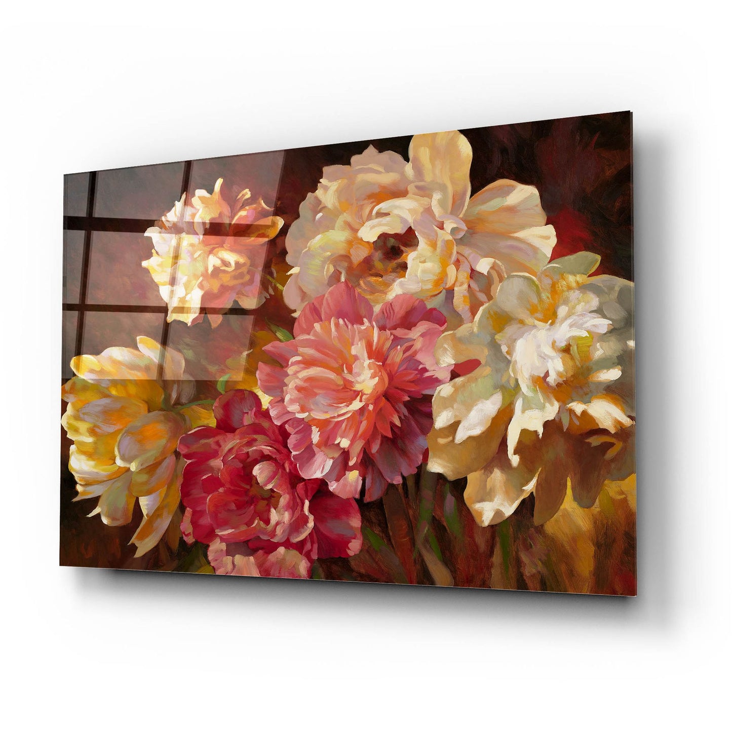 Epic Art ' Peonies in Pastel' by Emma Styles, Acrylic Glass Wall Art,24x16