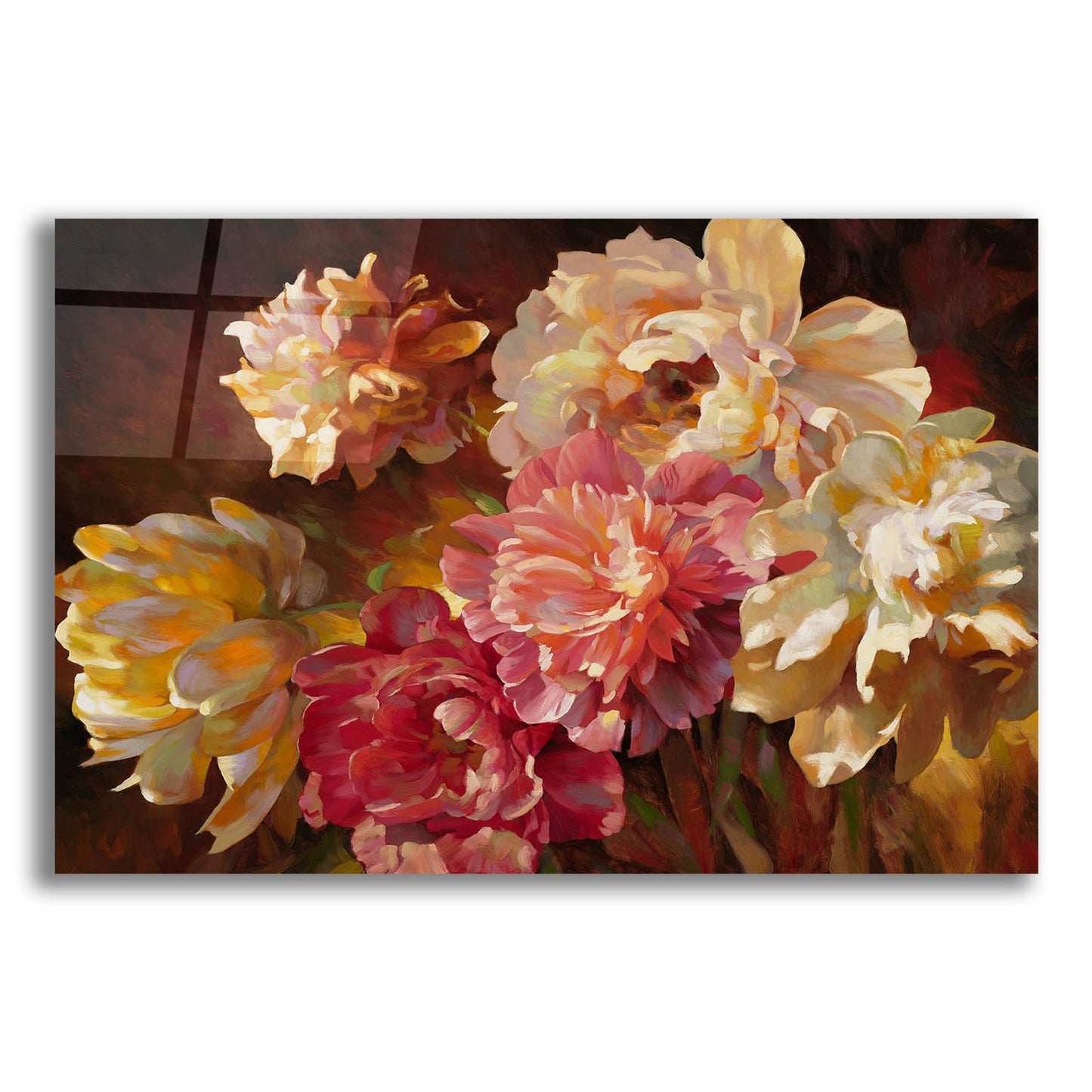 Epic Art ' Peonies in Pastel' by Emma Styles, Acrylic Glass Wall Art,24x16